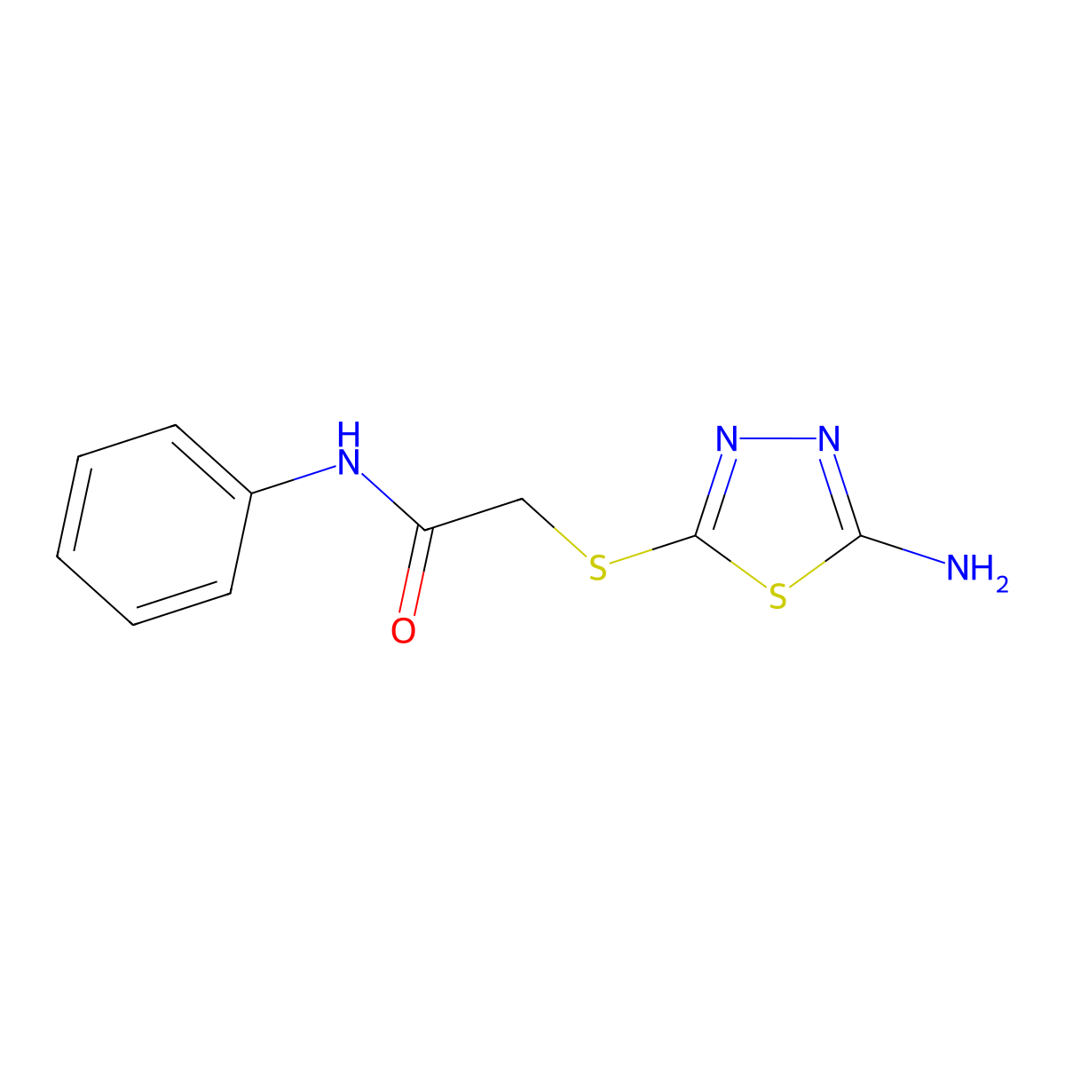 2-[(5-amino-1,3,4-thiadiazol-2-yl)sulfanyl]-N-phenylacetamide molecular structure, CAS 332114-16-6