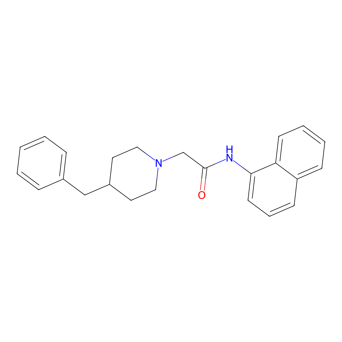 2-(4-Benzylpiperidin-1-yl)-N-(naphthalen-1-yl)acetamide molecular structure, CAS 332114-59-7