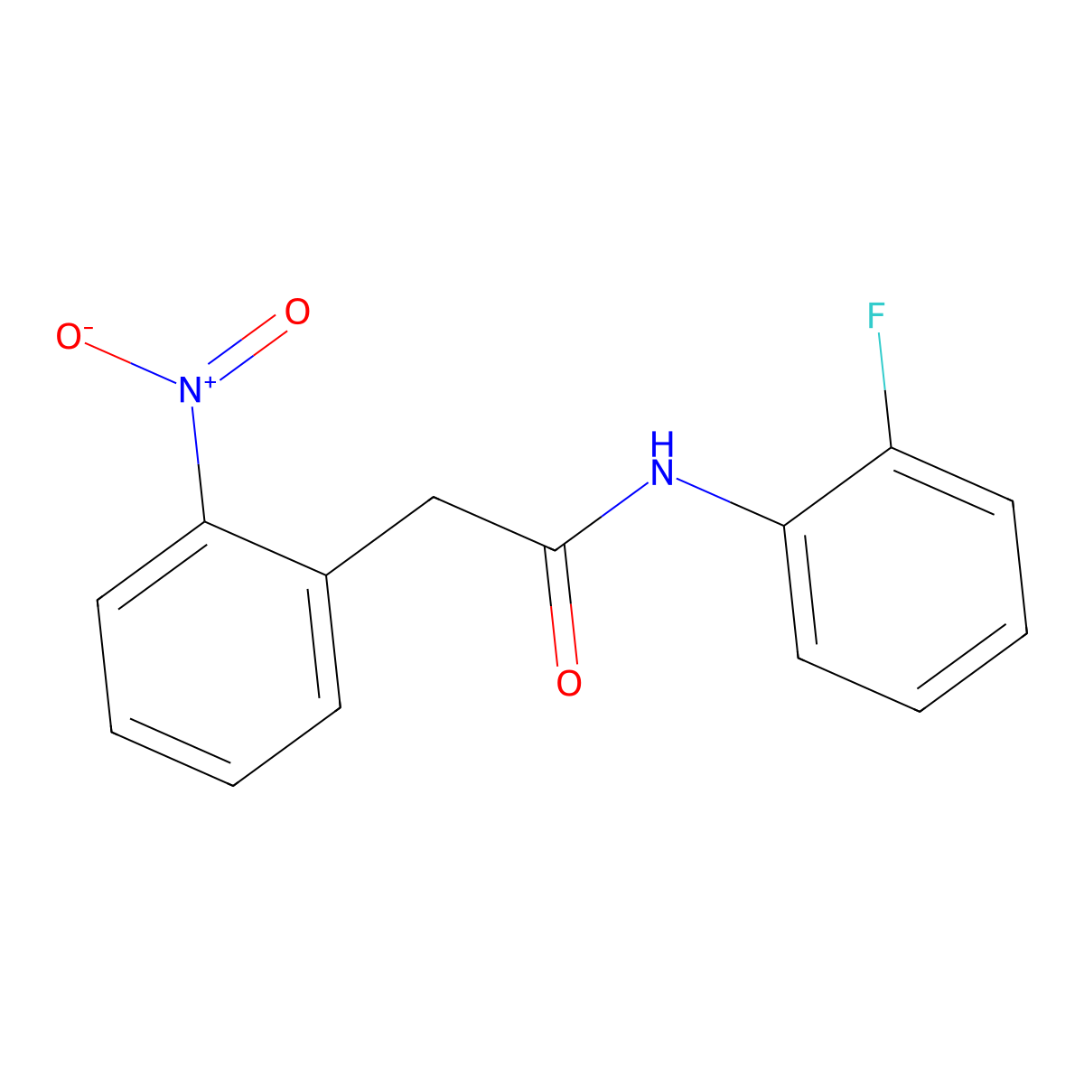 N-(2-fluorophenyl)-2-(2-nitrophenyl)acetamide molecular structure, CAS 332116-39-9