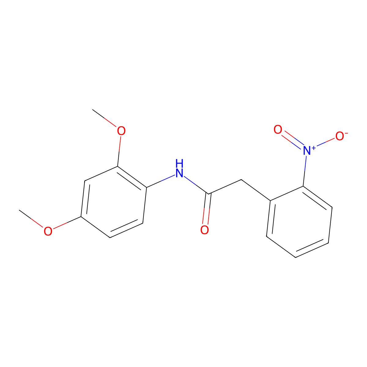 N-(2,4-dimethoxyphenyl)-2-(2-nitrophenyl)acetamide molecular structure, CAS 332116-44-6