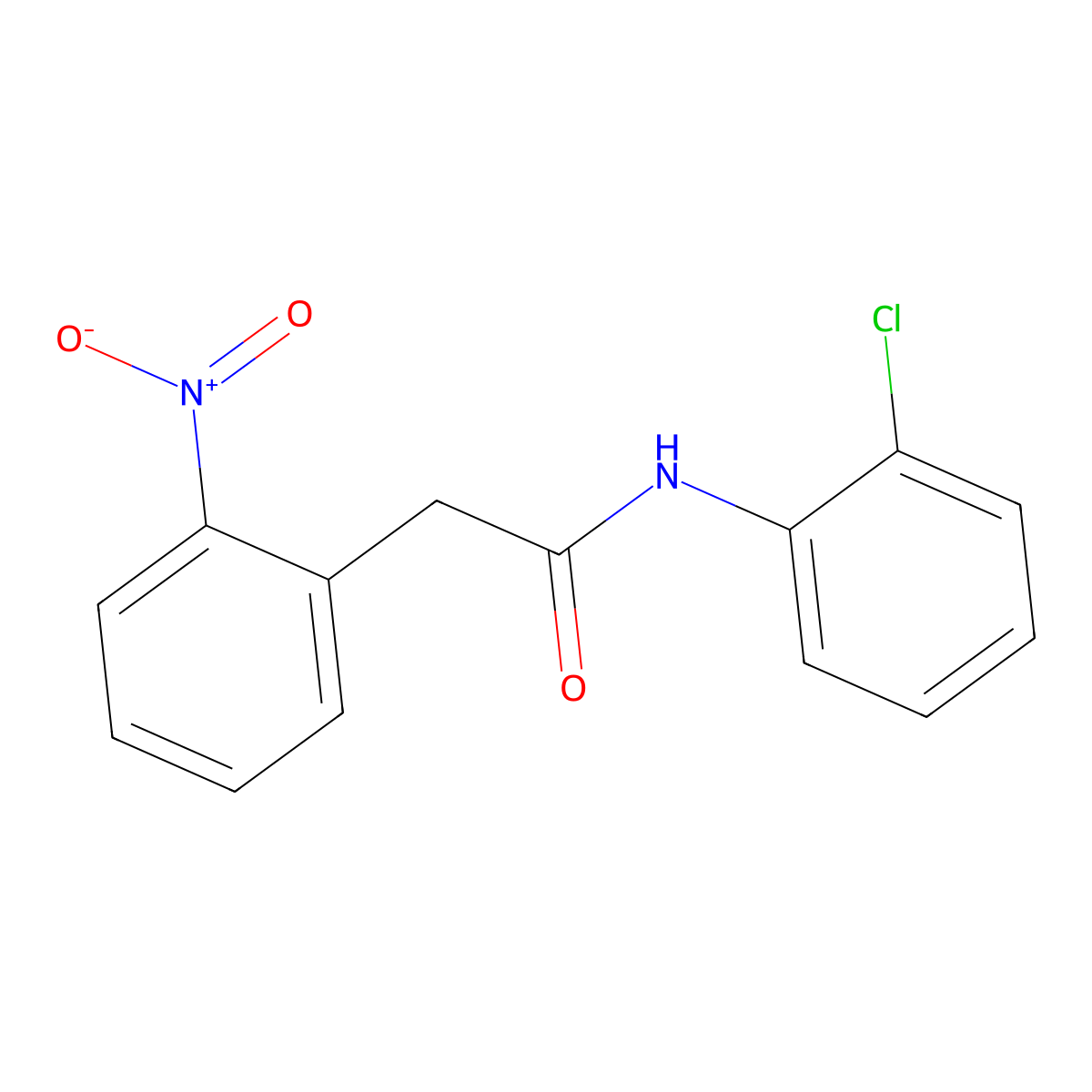 N-(2-chlorophenyl)-2-(2-nitrophenyl)acetamide molecular structure, CAS 332116-47-9