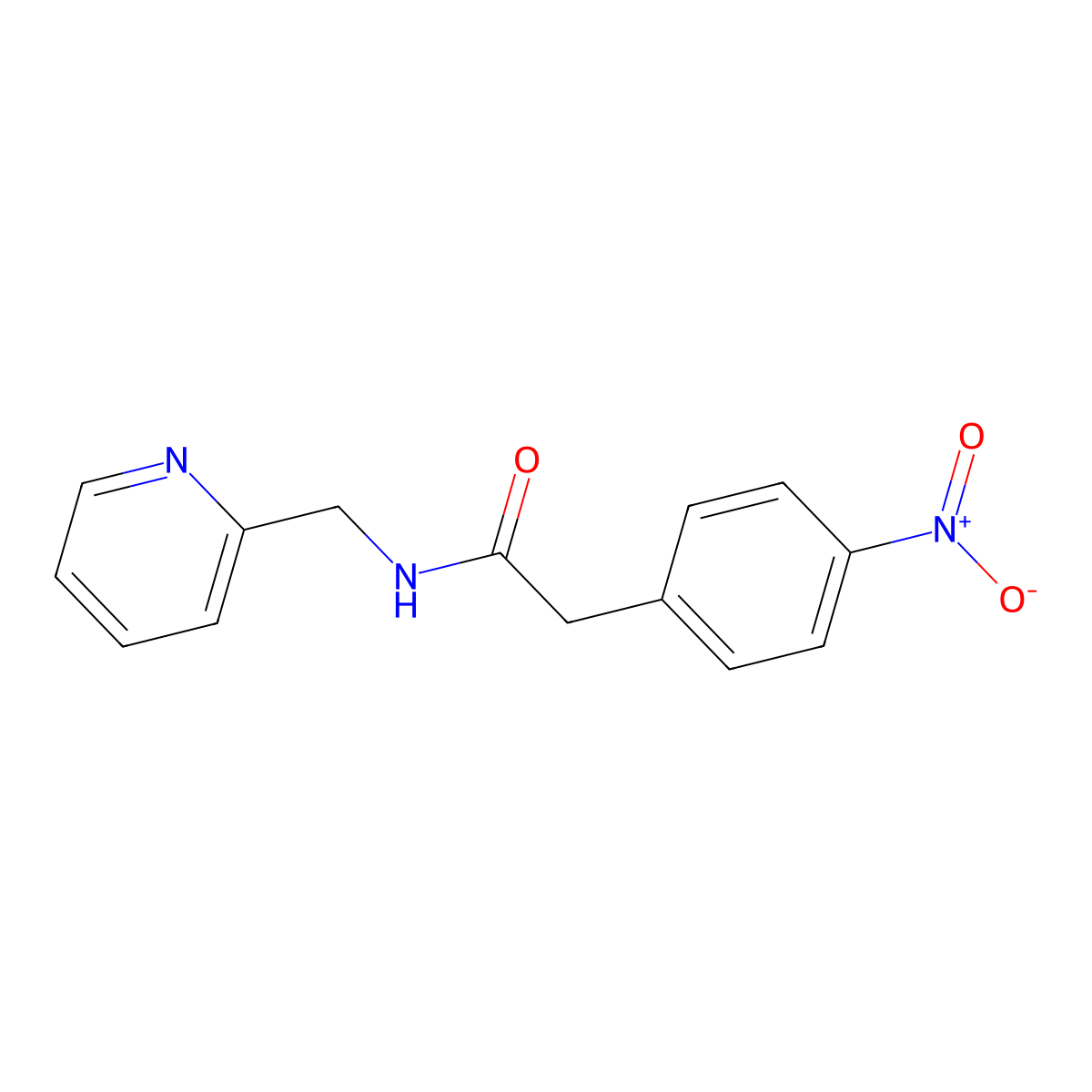 2-(4-nitrophenyl)-N-(pyridin-2-ylmethyl)acetamide molecular structure, CAS 332116-52-6