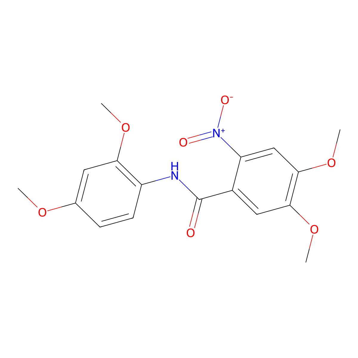 N-(2,4-dimethoxyphenyl)-4,5-dimethoxy-2-nitrobenzamide molecular structure, CAS 332116-54-8