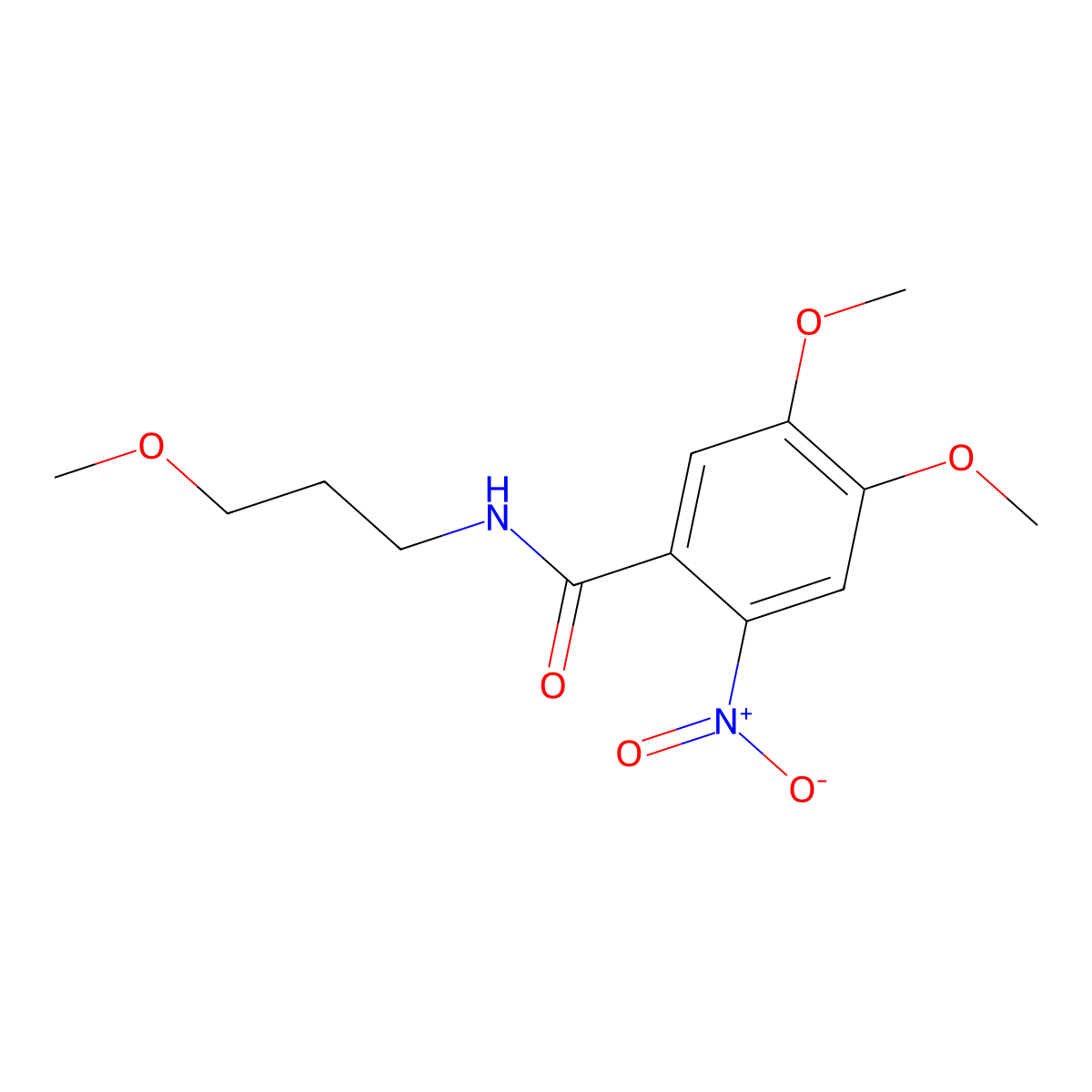 4,5-dimethoxy-N-(3-methoxypropyl)-2-nitrobenzamide molecular structure, CAS 332116-57-1