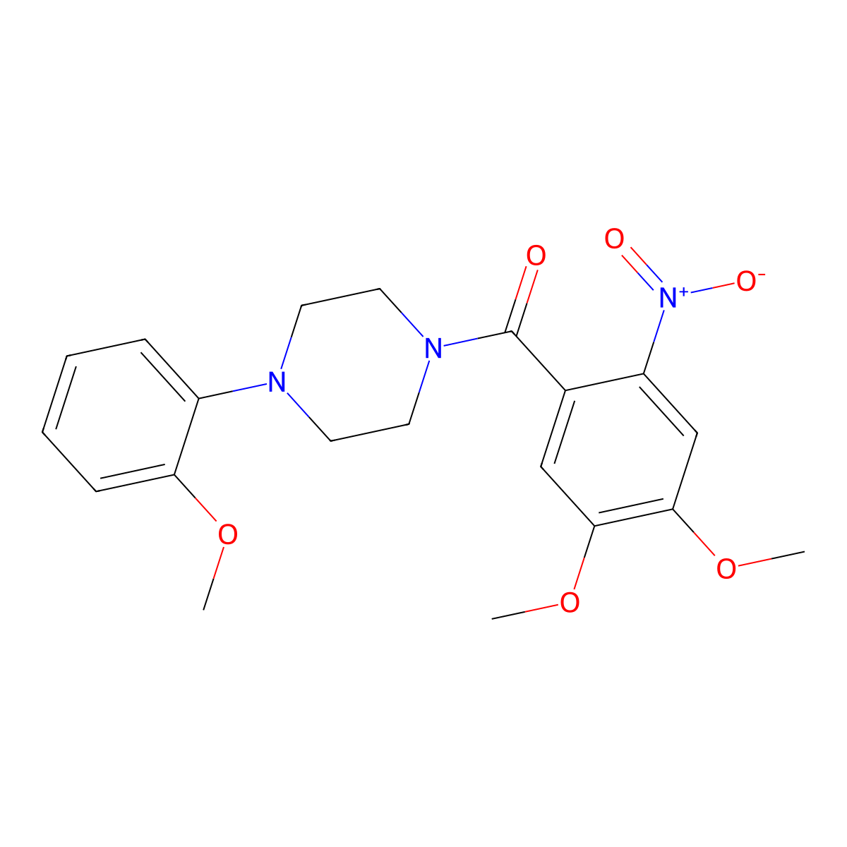 (4,5-Dimethoxy-2-nitrophenyl)[4-(2-methoxyphenyl)piperazin-1-yl]methanone molecular structure, CAS 332116-59-3