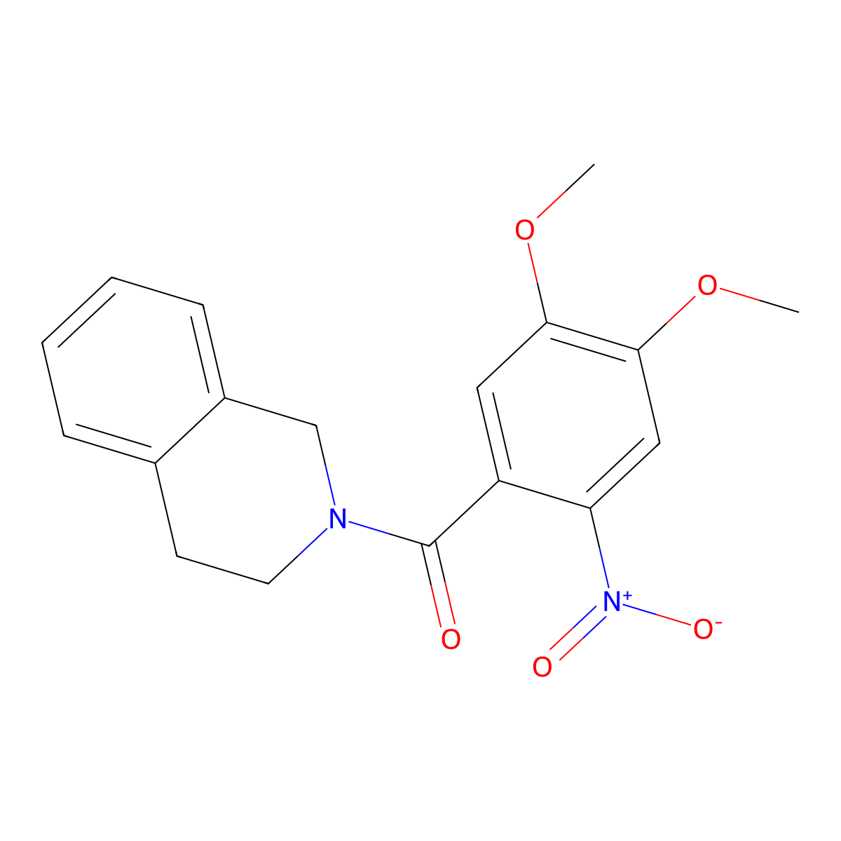 3,4-dihydro-1H-isoquinolin-2-yl-(4,5-dimethoxy-2-nitrophenyl)methanone molecular structure, CAS 332116-65-1