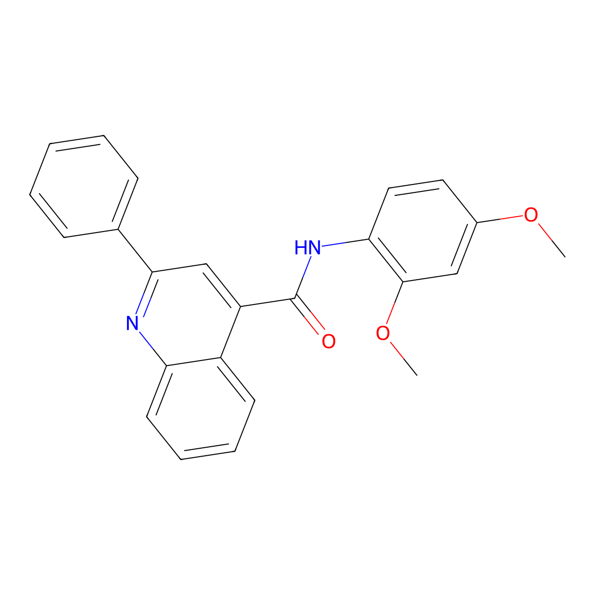 N-(2,4-dimethoxyphenyl)-2-phenylquinoline-4-carboxamide molecular structure, CAS 332116-84-4