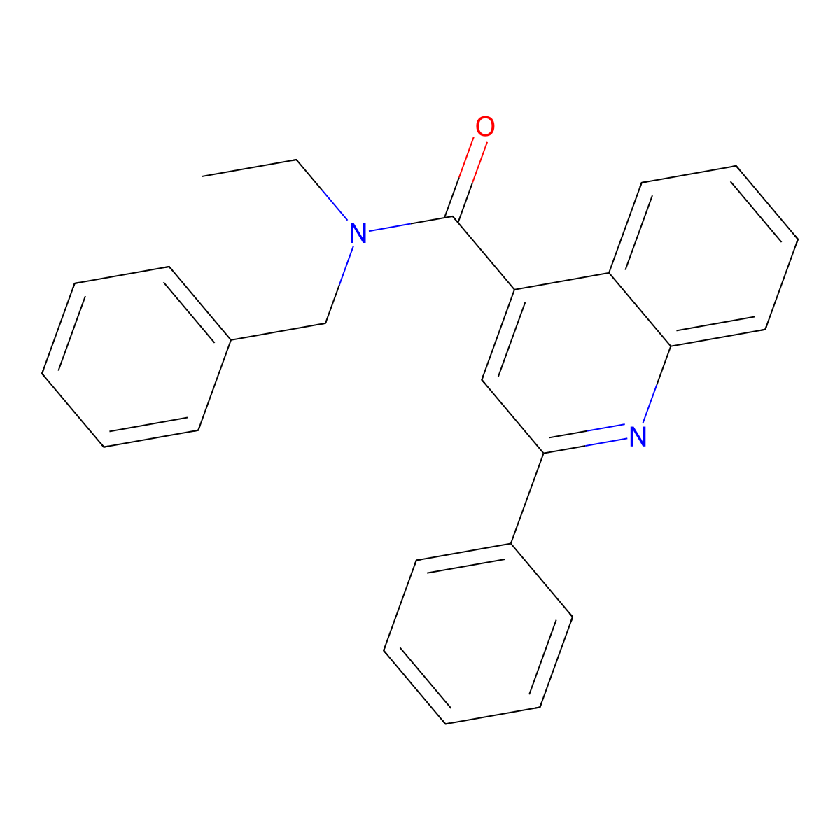 N-benzyl-N-ethyl-2-phenylquinoline-4-carboxamide molecular structure, CAS 332116-88-8