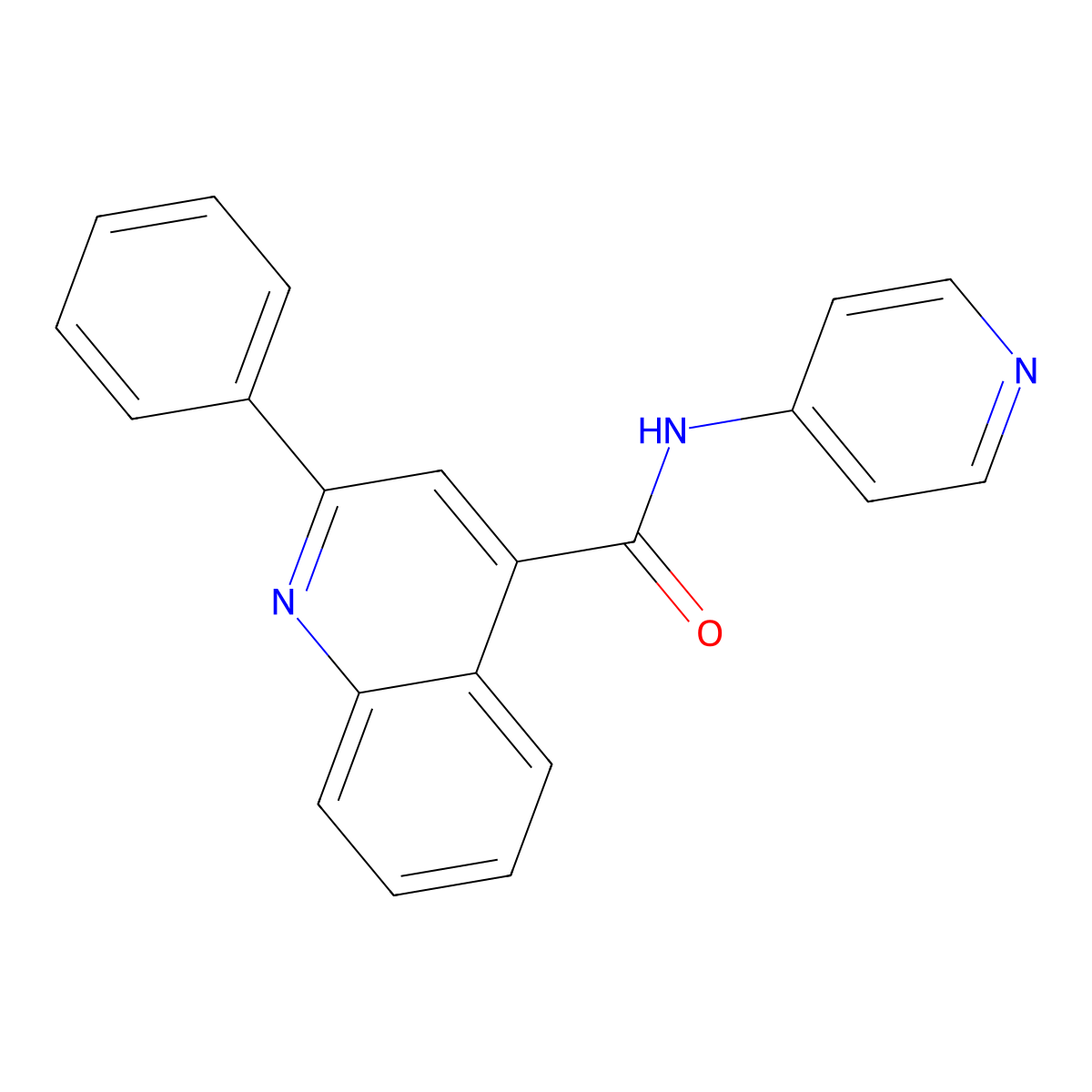 2-phenyl-N-(pyridin-4-yl)quinoline-4-carboxamide molecular structure, CAS 332116-95-7