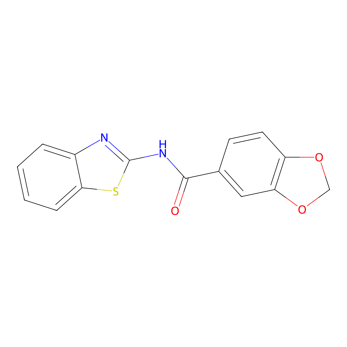 N-(1,3-Benzothiazol-2-yl)-1,3-benzodioxole-5-carboxamide molecular structure, CAS 332117-00-7