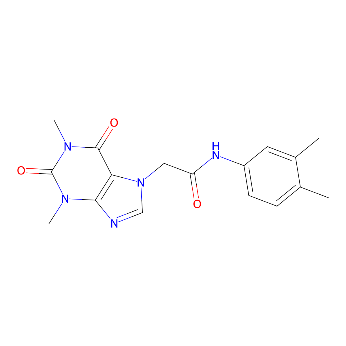 2-(1,3-dimethyl-2,6-dioxo-1,2,3,6-tetrahydro-7H-purin-7-yl)-N-(3,4-dimethylphenyl)acetamide molecular structure, CAS 332117-06-3