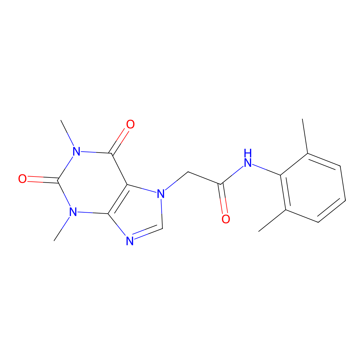 2-(1,3-dimethyl-2,6-dioxo-1,2,3,6-tetrahydro-7H-purin-7-yl)-N-(2,6-dimethylphenyl)acetamide molecular structure, CAS 332117-08-5