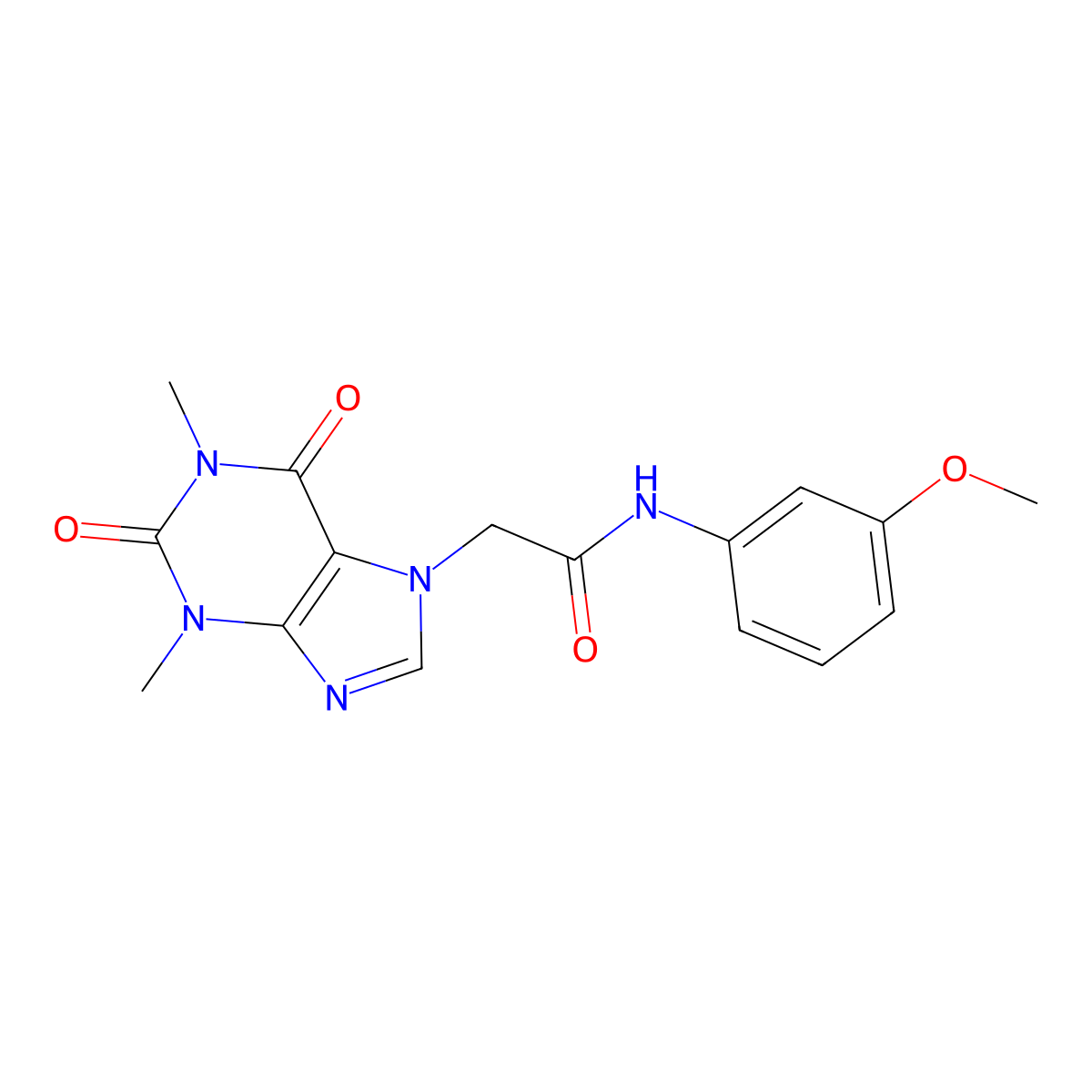 2-(1,3-dimethyl-2,6-dioxopurin-7-yl)-N-(3-methoxyphenyl)acetamide molecular structure, CAS 332117-17-6