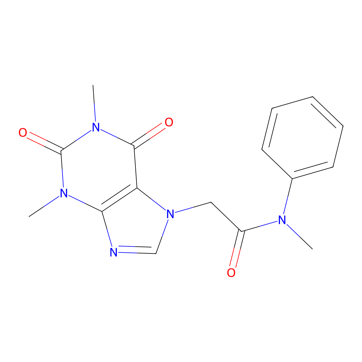 2-(1,3-dimethyl-2,6-dioxo-1,2,3,6-tetrahydro-7H-purin-7-yl)-N-methyl-N-phenylacetamide molecular structure, CAS 332117-26-7