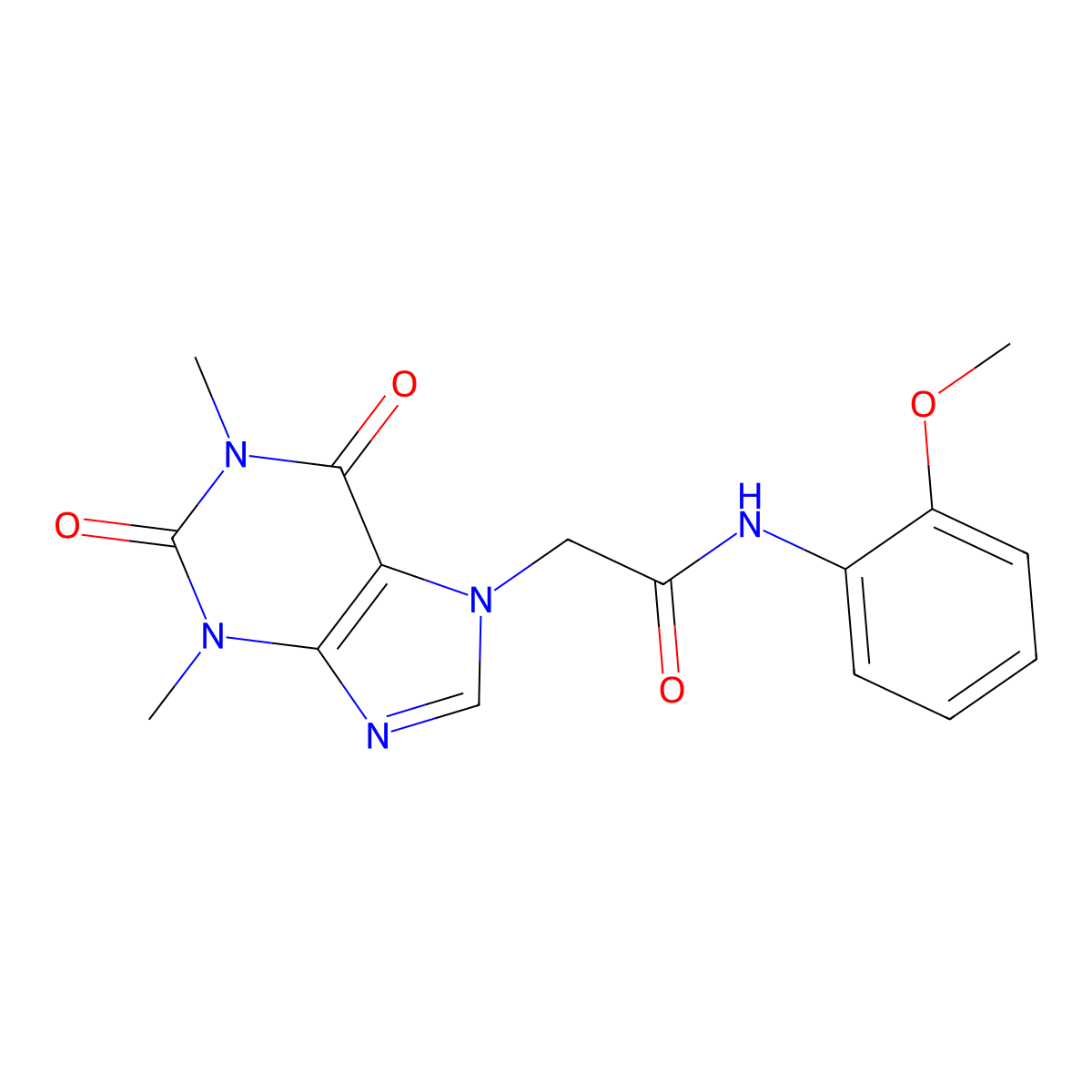 2-(1,3-dimethyl-2,6-dioxo-1,2,3,6-tetrahydro-7H-purin-7-yl)-N-(2-methoxyphenyl)acetamide molecular structure, CAS 332117-45-0
