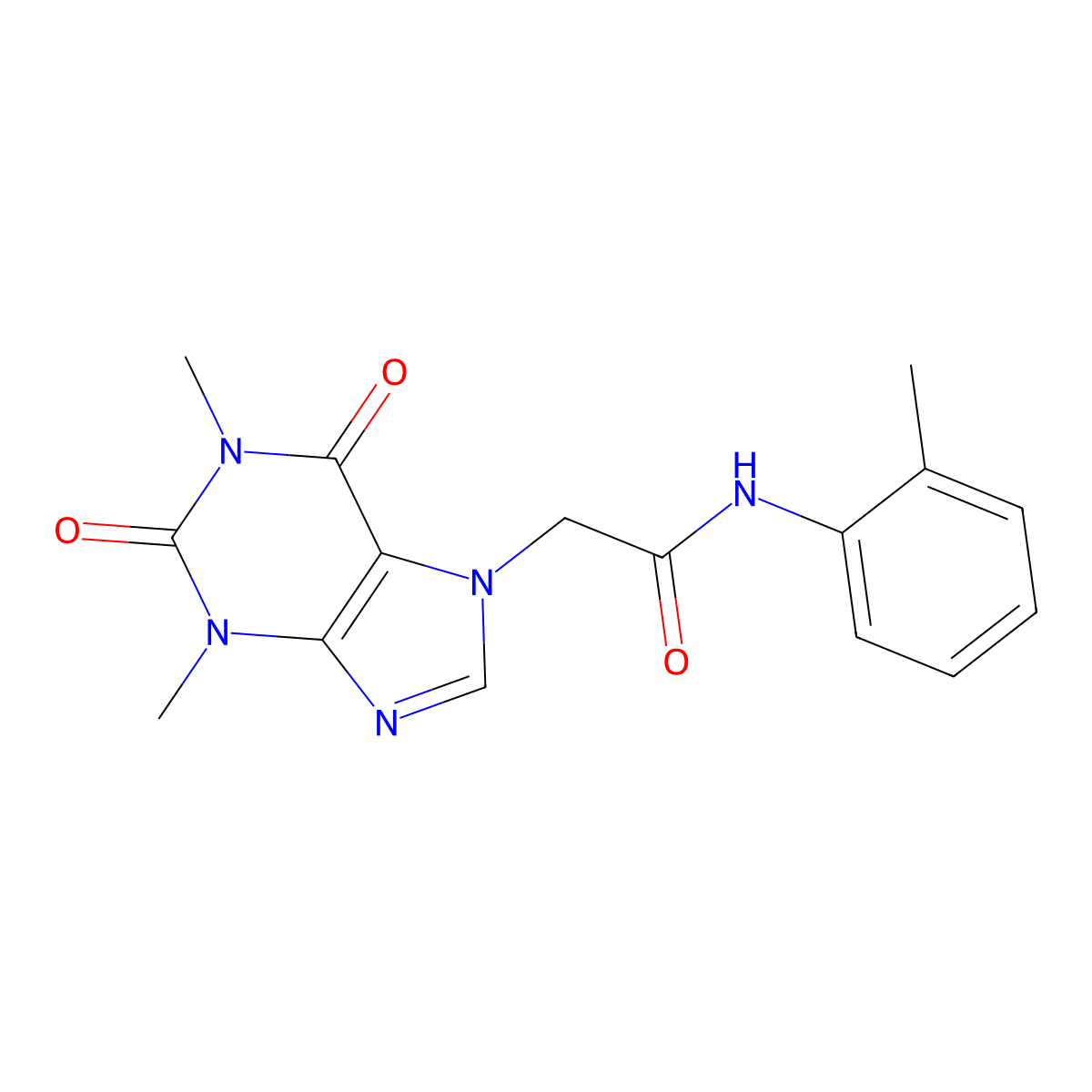 2-(1,3-dimethyl-2,6-dioxopurin-7-yl)-N-(2-methylphenyl)acetamide molecular structure, CAS 332117-52-9