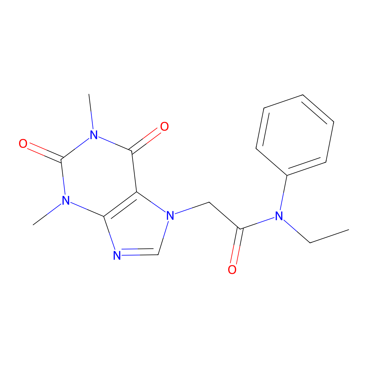 2-(1,3-dimethyl-2,6-dioxo-1,2,3,6-tetrahydro-7H-purin-7-yl)-N-ethyl-N-phenylacetamide molecular structure, CAS 332117-54-1