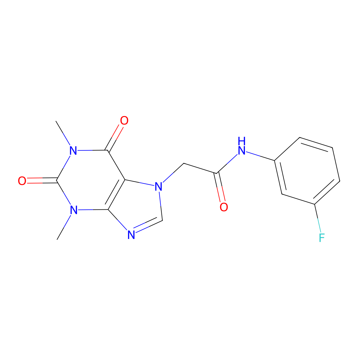 2-(1,3-dimethyl-2,6-dioxopurin-7-yl)-N-(3-fluorophenyl)acetamide molecular structure, CAS 332117-65-4