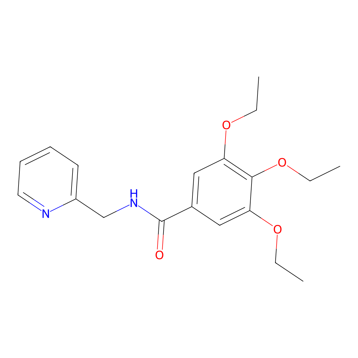 3,4,5-triethoxy-N-(pyridin-2-ylmethyl)benzamide molecular structure, CAS 332117-78-9