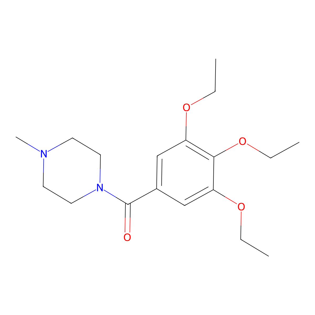 (4-Methylpiperazin-1-yl)(3,4,5-triethoxyphenyl)methanone molecular structure, CAS 332117-79-0