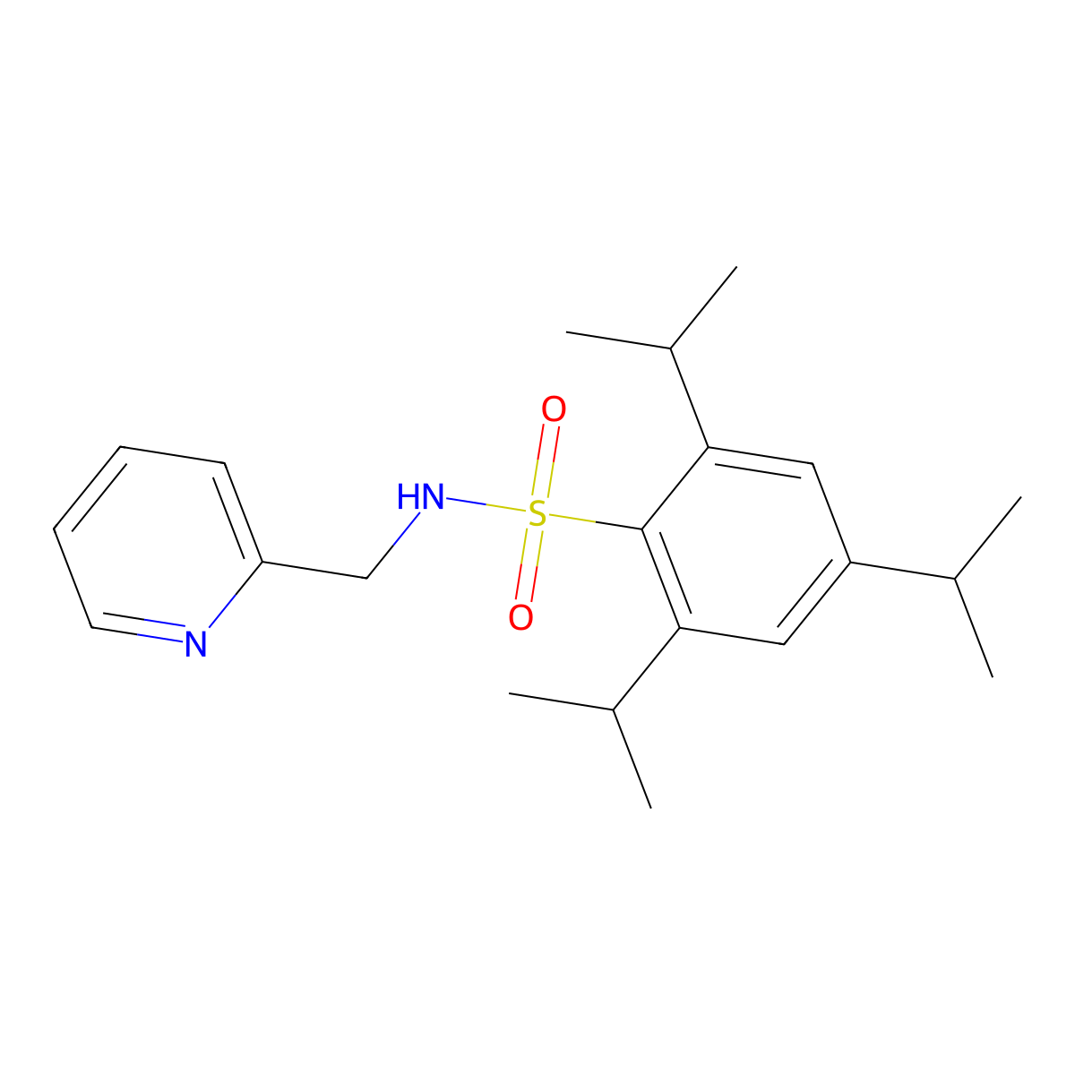 2,4,6-tri(propan-2-yl)-N-(pyridin-2-ylmethyl)benzenesulfonamide molecular structure, CAS 332117-84-7