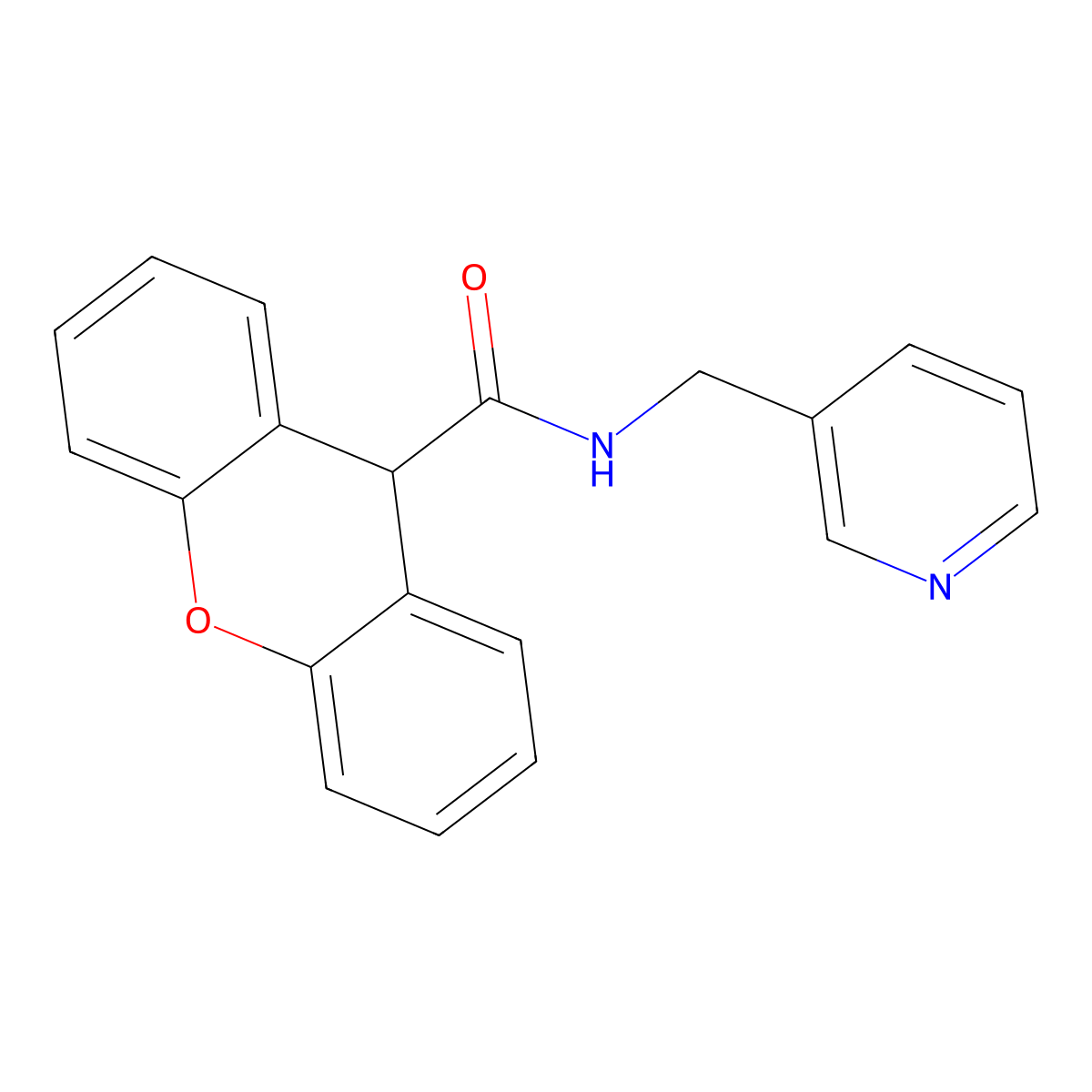 N-(pyridin-3-ylmethyl)-9H-xanthene-9-carboxamide molecular structure, CAS 332117-94-9