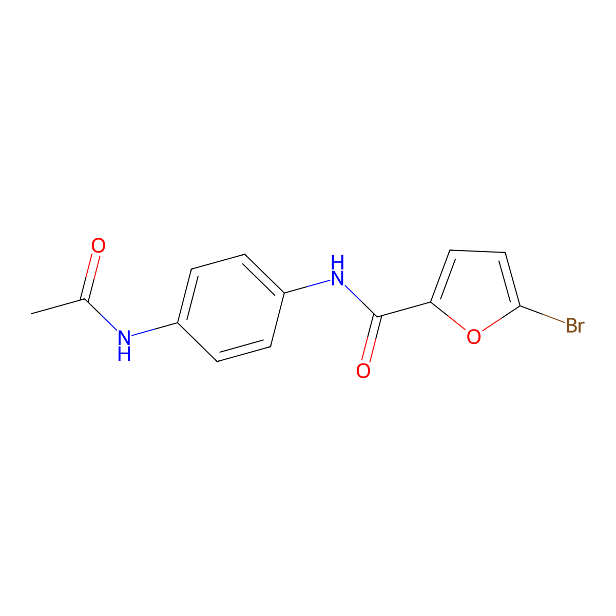N-(4-acetamidophenyl)-5-bromofuran-2-carboxamide molecular structure, CAS 332118-54-4