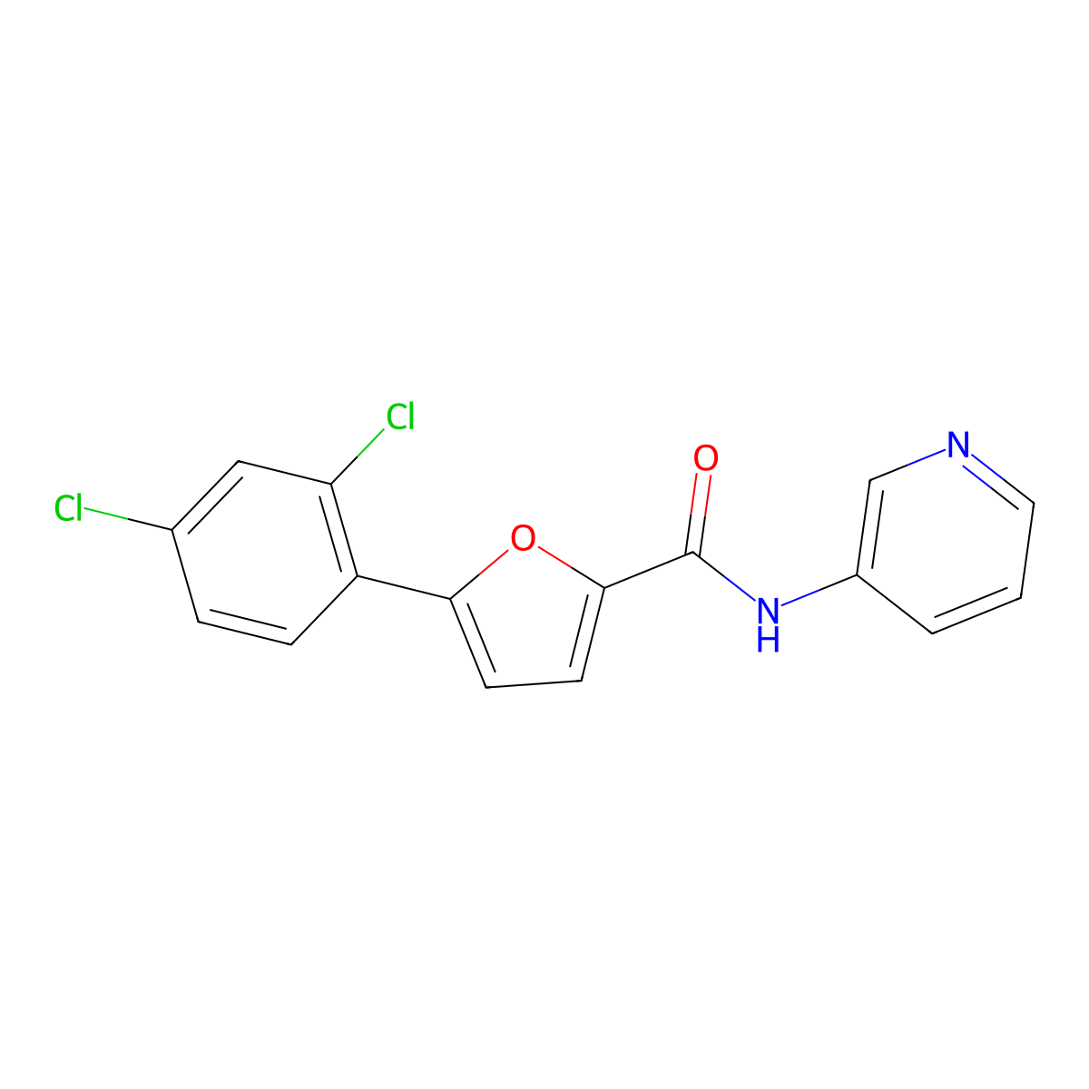 5-(2,4-dichlorophenyl)-N-pyridin-3-ylfuran-2-carboxamide molecular structure, CAS 332119-04-7