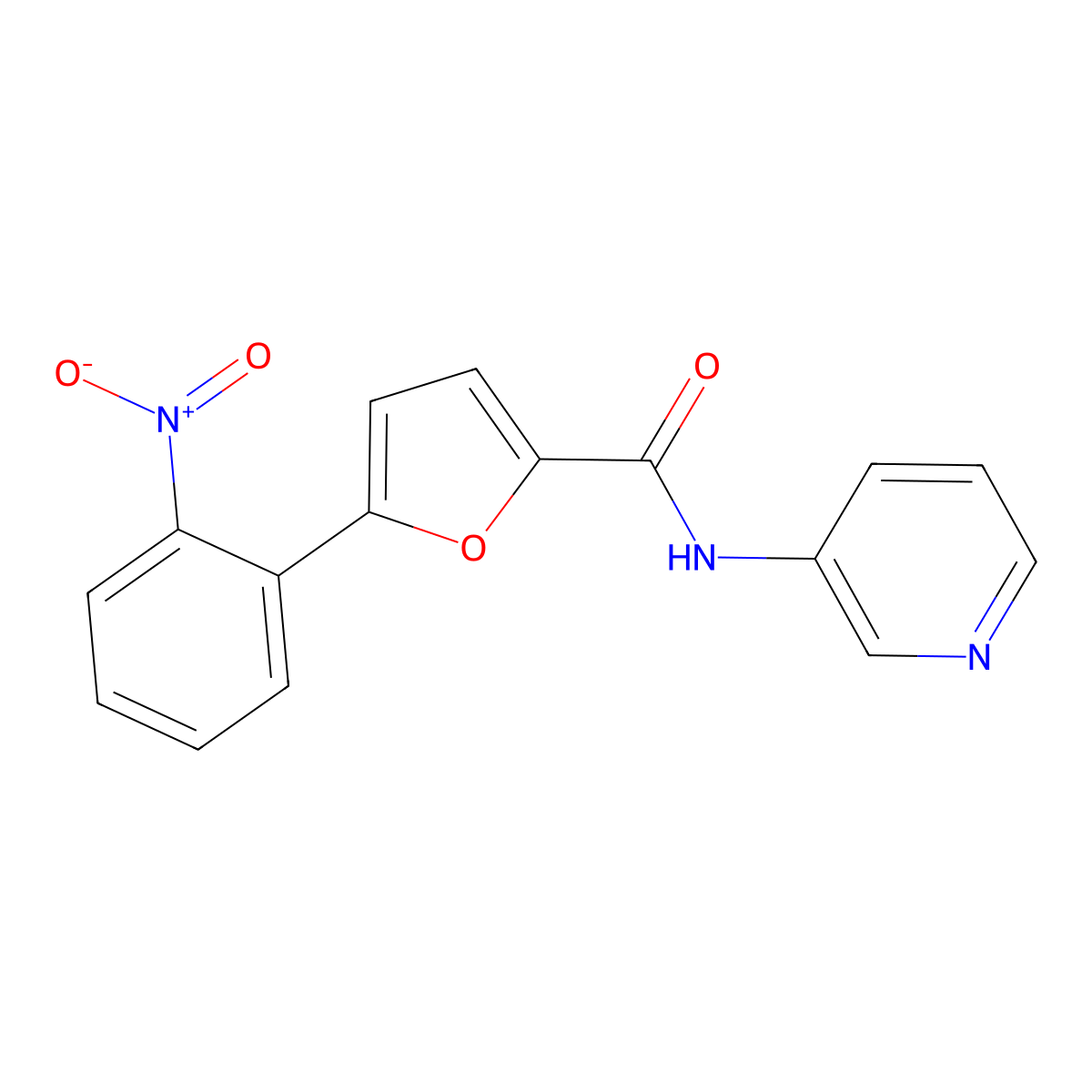 5-(2-Nitrophenyl)-furan-2-carboxylic acid pyridin-3-ylamide molecular structure, CAS 332119-10-5