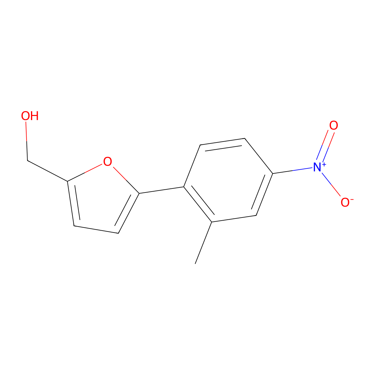 [5-(2-Methyl-4-nitrophenyl)-2-furyl]methanol molecular structure, CAS 332119-54-7