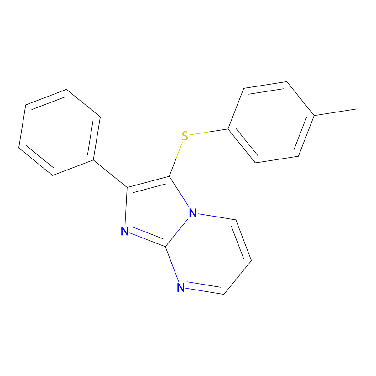 2-Phenyl-3-(p-tolylthio)imidazo[1,2-a]pyrimidine molecular structure, CAS 332119-55-8
