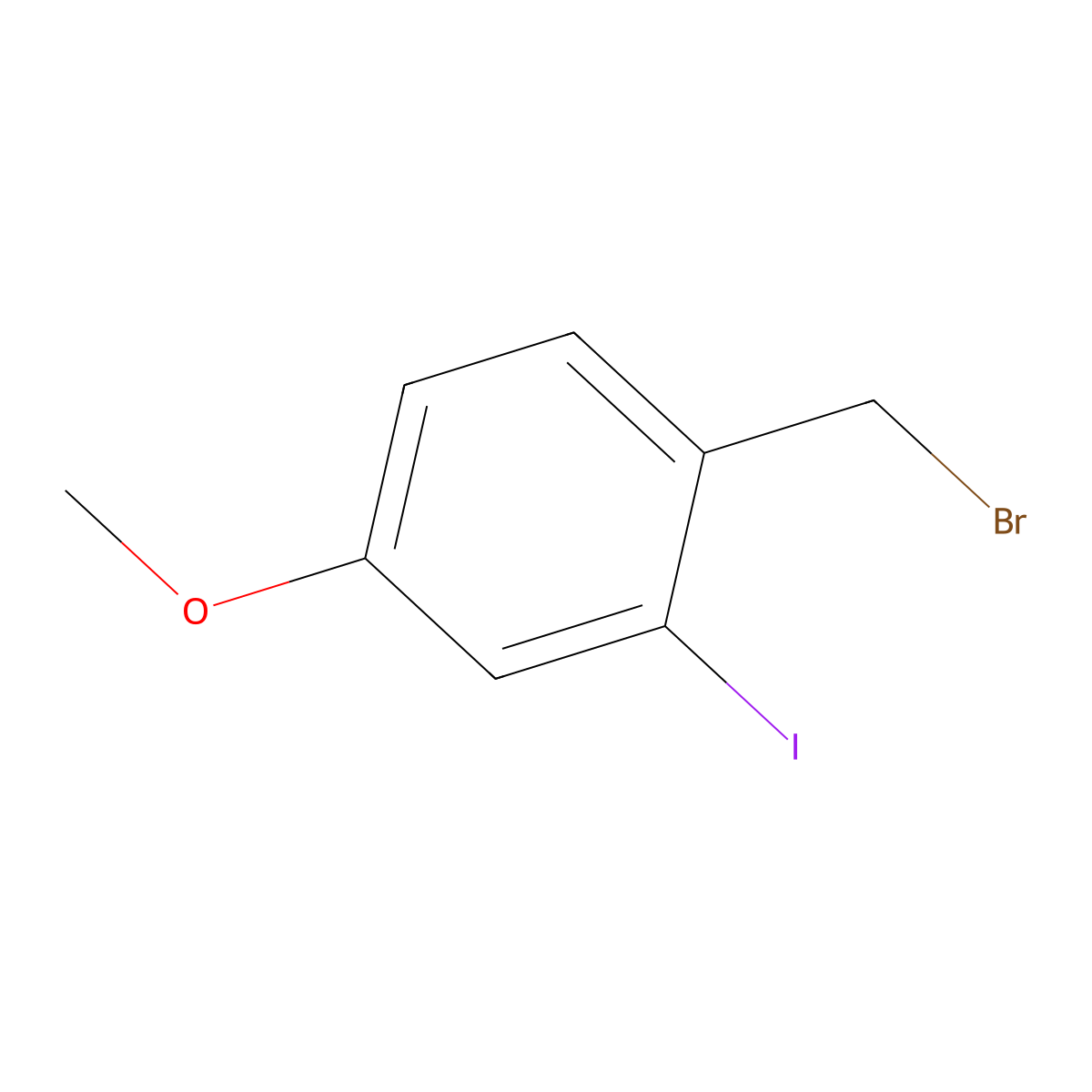 1-(Bromomethyl)-2-iodo-4-methoxybenzene molecular structure, CAS 332124-25-1