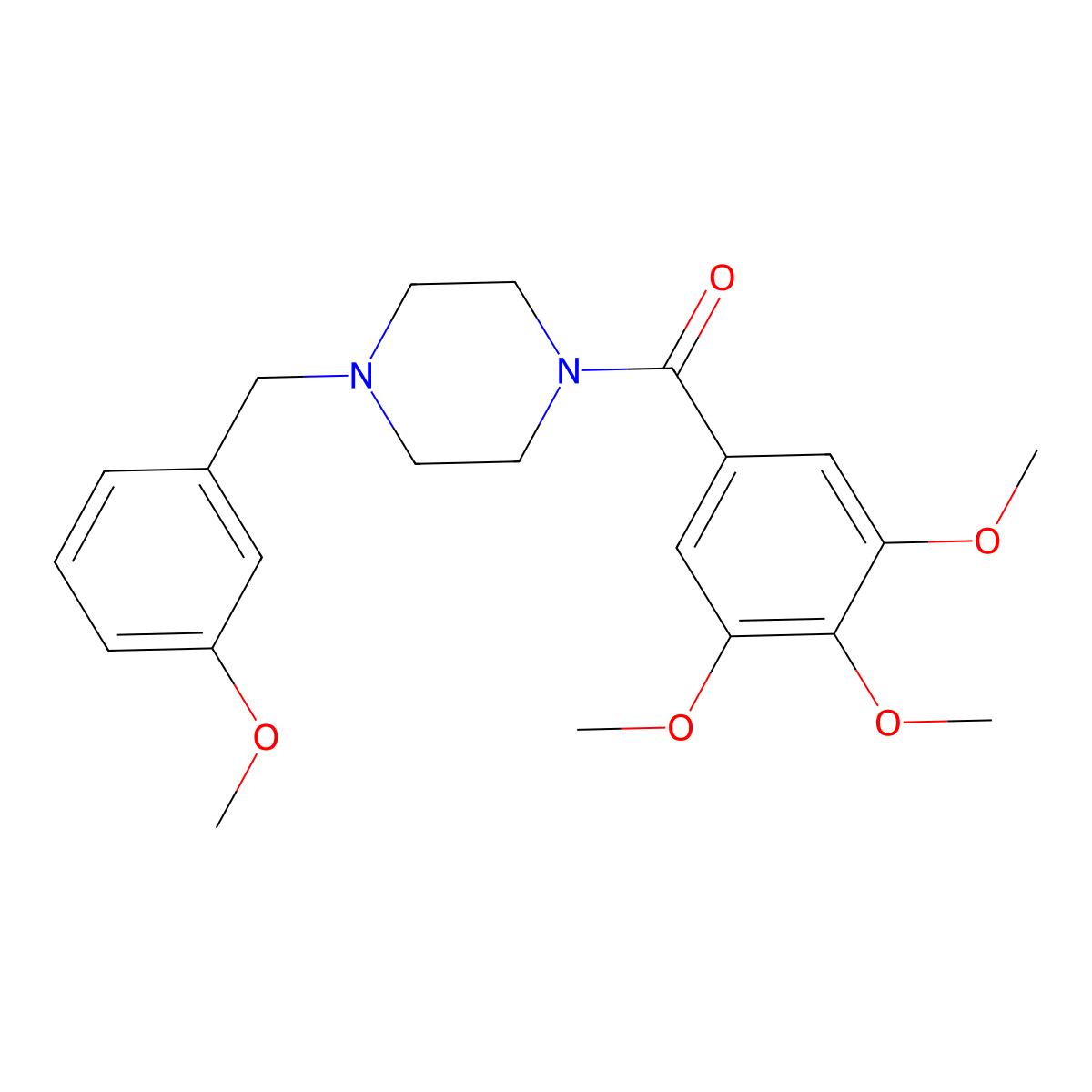 [4-[(3-Methoxyphenyl)methyl]piperazin-1-yl]-(3,4,5-trimethoxyphenyl)methanone molecular structure, CAS 332124-78-4