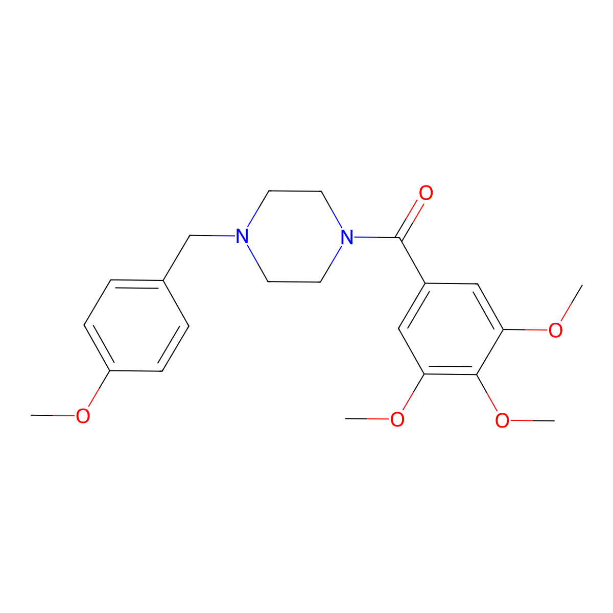 1-(4-Methoxybenzyl)-4-(3,4,5-trimethoxybenzoyl)piperazine molecular structure, CAS 332124-79-5