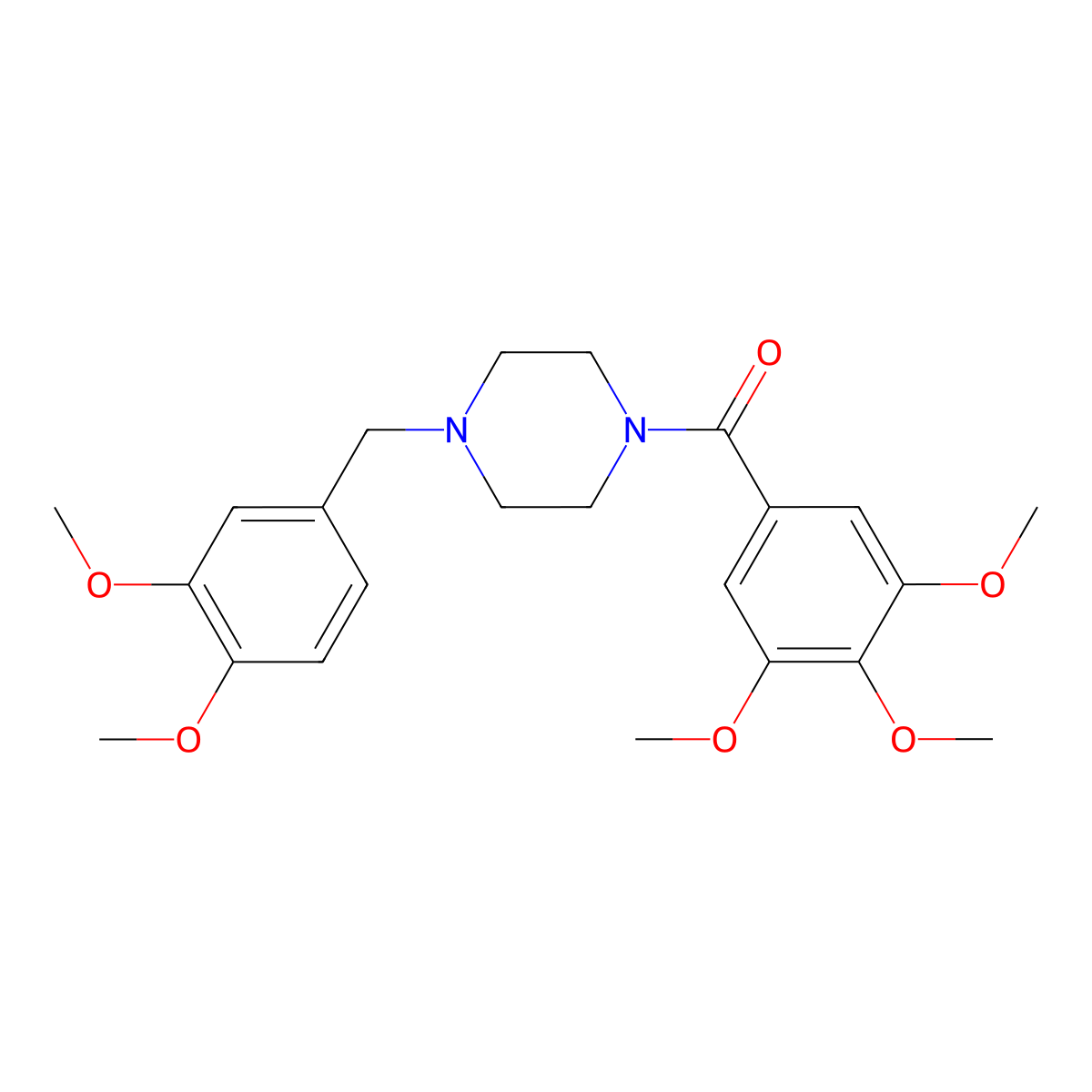 [4-[(3,4-Dimethoxyphenyl)methyl]piperazin-1-yl]-(3,4,5-trimethoxyphenyl)methanone molecular structure, CAS 332124-85-3