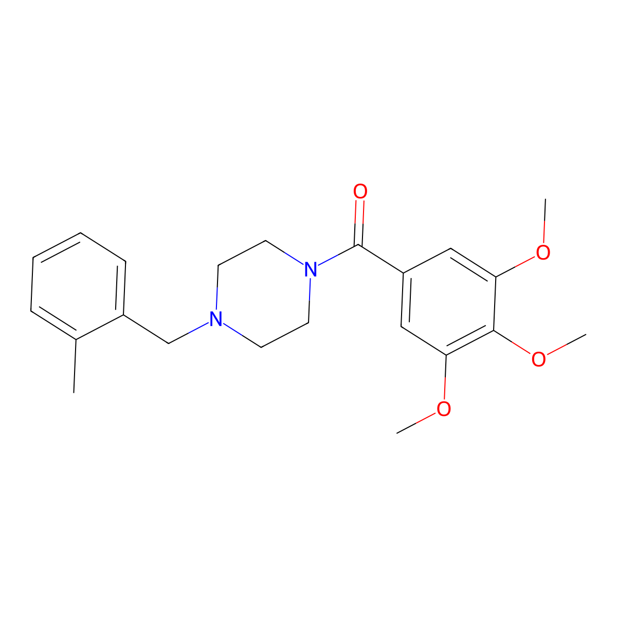 1-(2-Methylbenzyl)-4-(3,4,5-trimethoxybenzoyl)piperazine molecular structure, CAS 332124-90-0