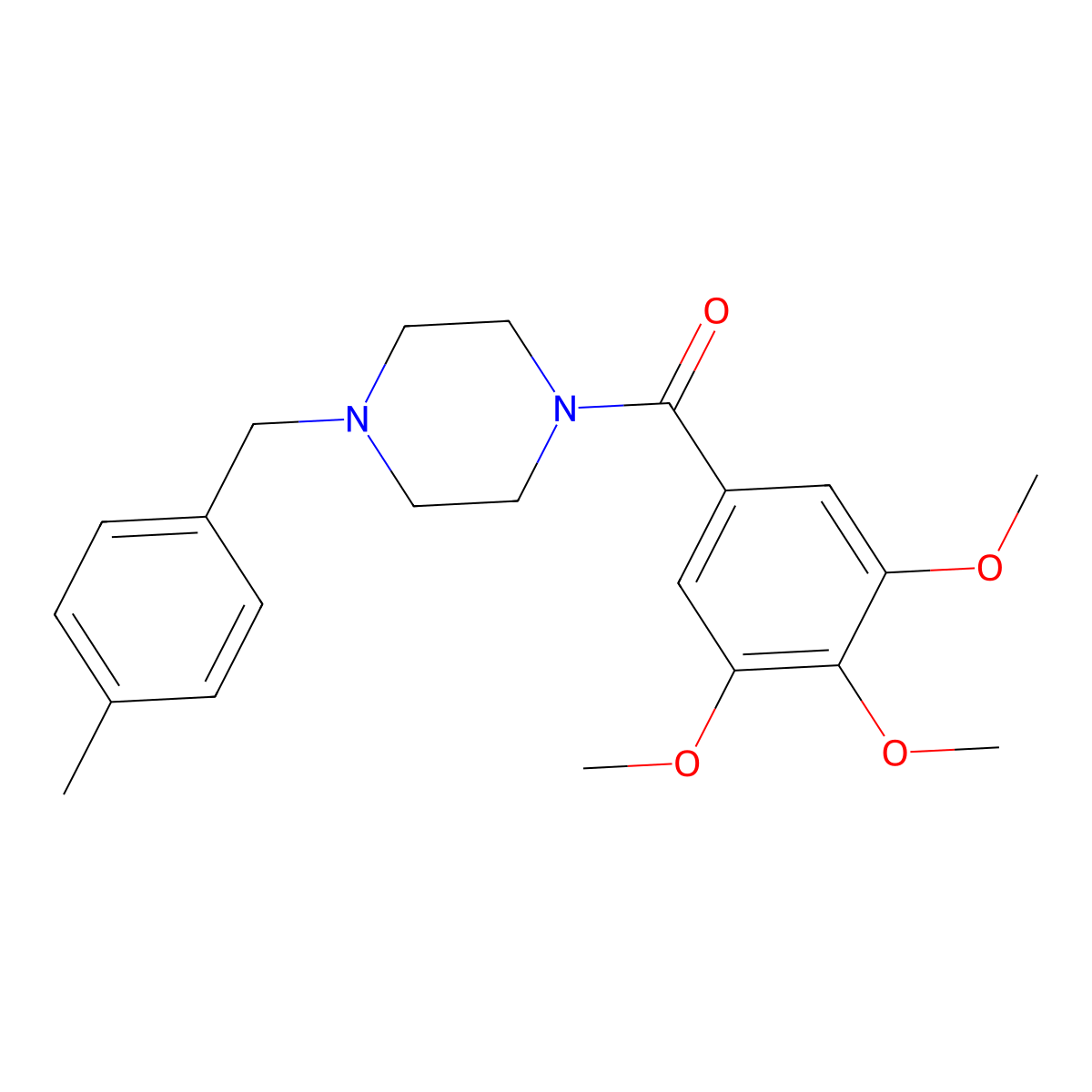 [4-[(4-Methylphenyl)methyl]piperazin-1-yl]-(3,4,5-trimethoxyphenyl)methanone molecular structure, CAS 332124-92-2