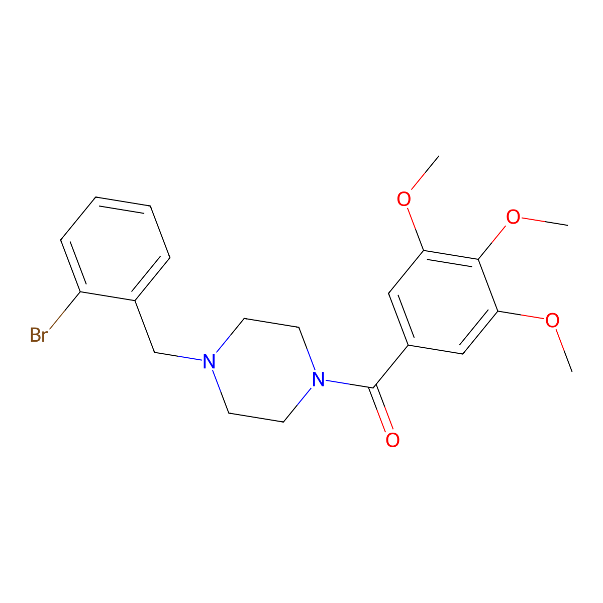 [4-[(2-Bromophenyl)methyl]piperazin-1-yl]-(3,4,5-trimethoxyphenyl)methanone molecular structure, CAS 332124-94-4