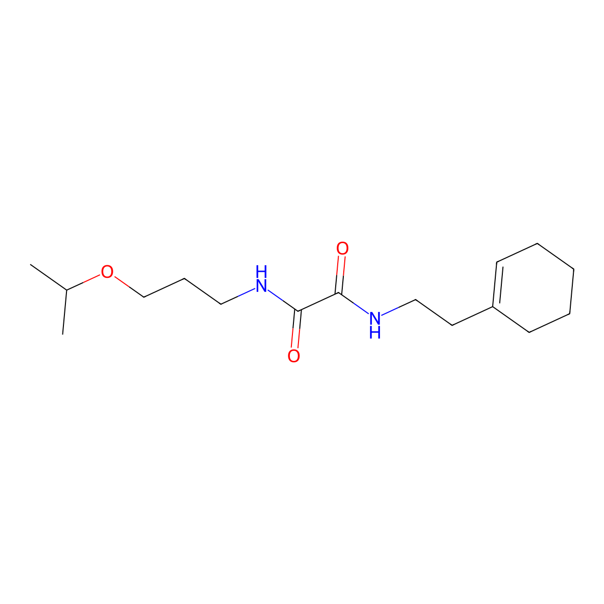 N'-[2-(cyclohexen-1-yl)ethyl]-N-(3-propan-2-yloxypropyl)oxamide molecular structure, CAS 332125-16-3