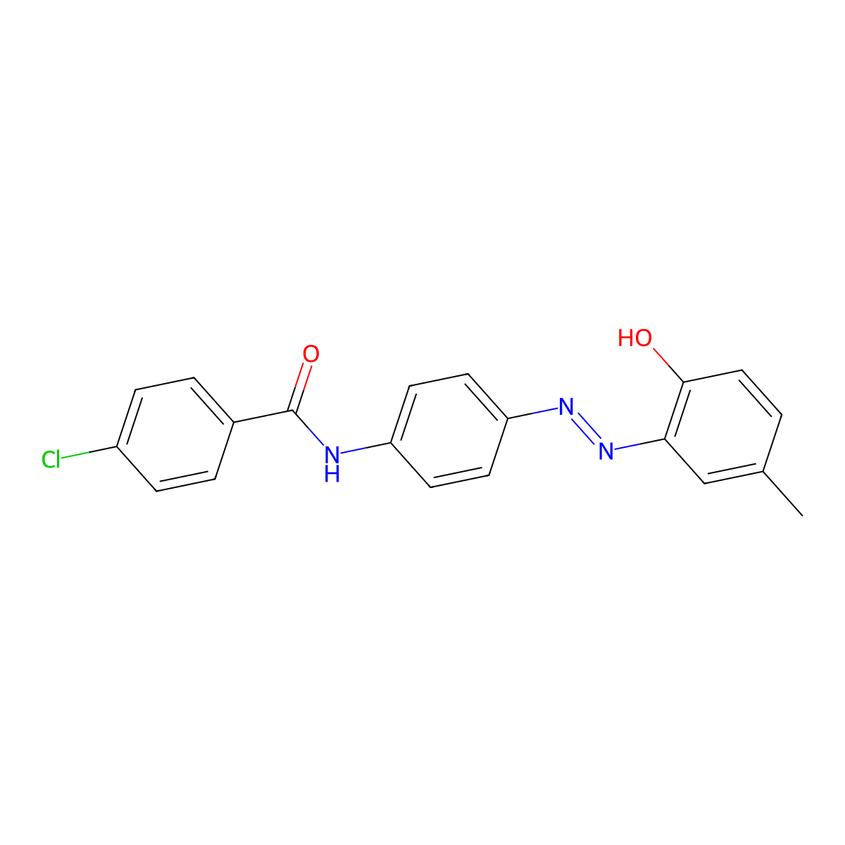 4-chloro-N-{4-[(E)-(2-hydroxy-5-methylphenyl)diazenyl]phenyl}benzamide molecular structure, CAS 332125-37-8