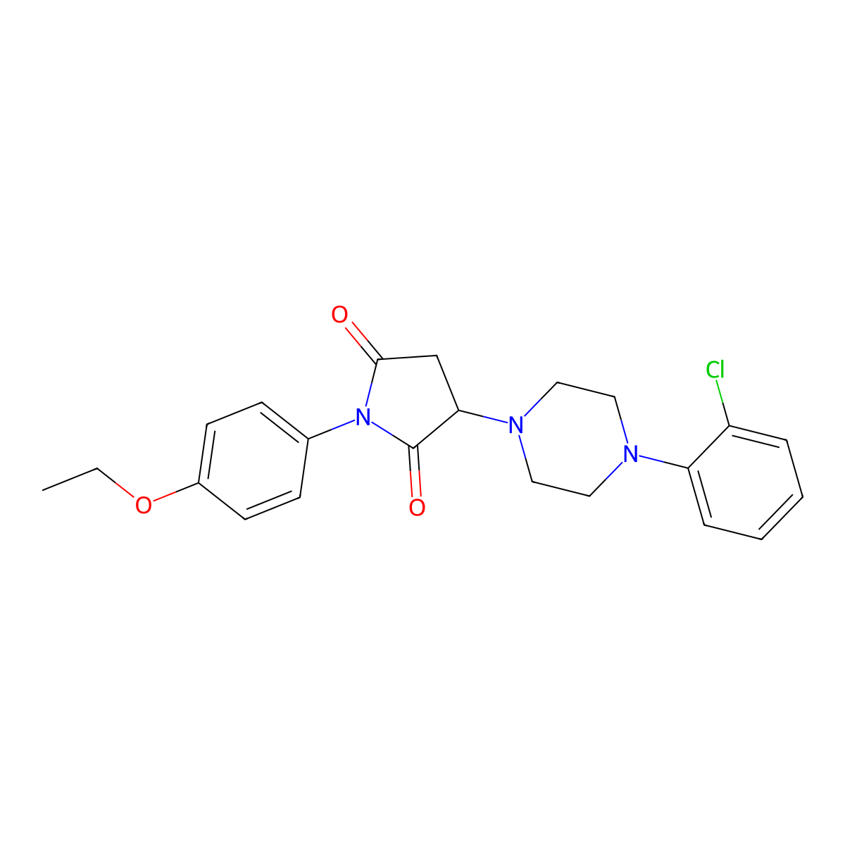 3-[4-(2-Chlorophenyl)piperazin-1-yl]-1-(4-ethoxyphenyl)pyrrolidine-2,5-dione molecular structure, CAS 332125-84-5
