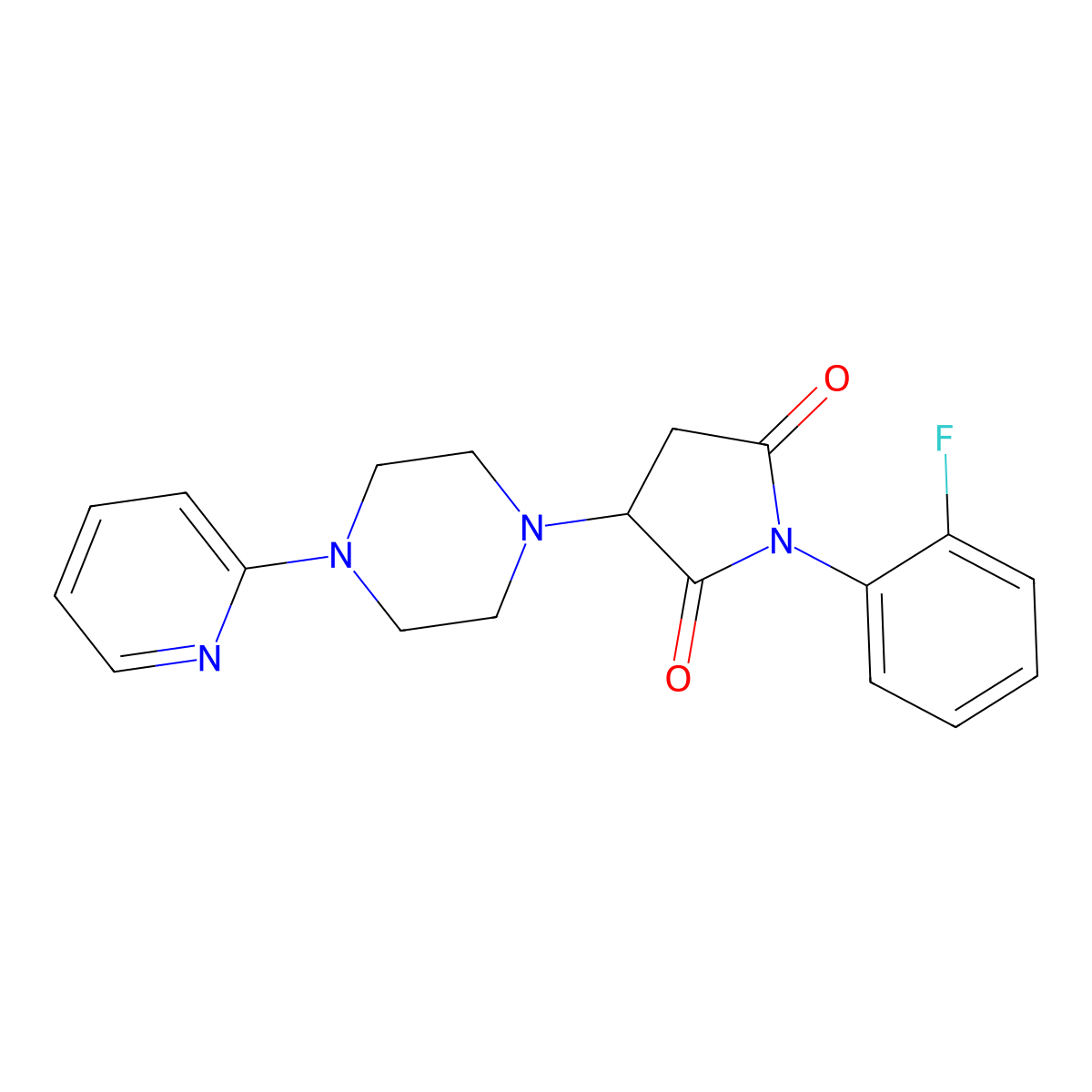 1-(2-Fluorophenyl)-3-[4-(pyridin-2-yl)piperazin-1-yl]pyrrolidine-2,5-dione molecular structure, CAS 332125-89-0