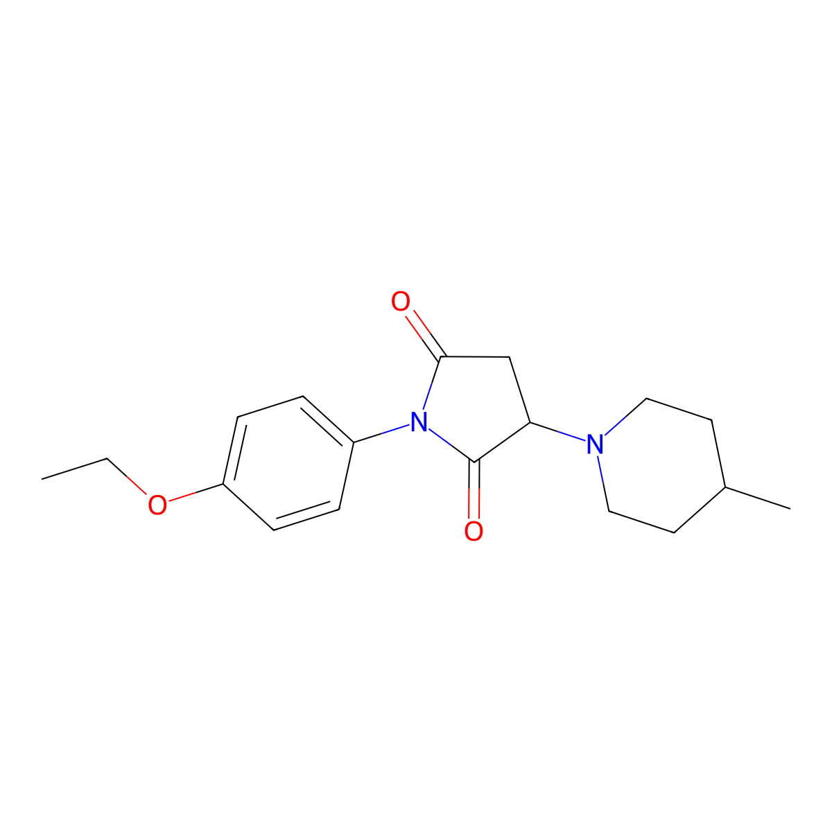 1-(4-Ethoxyphenyl)-3-(4-methylpiperidin-1-yl)pyrrolidine-2,5-dione molecular structure, CAS 332125-91-4
