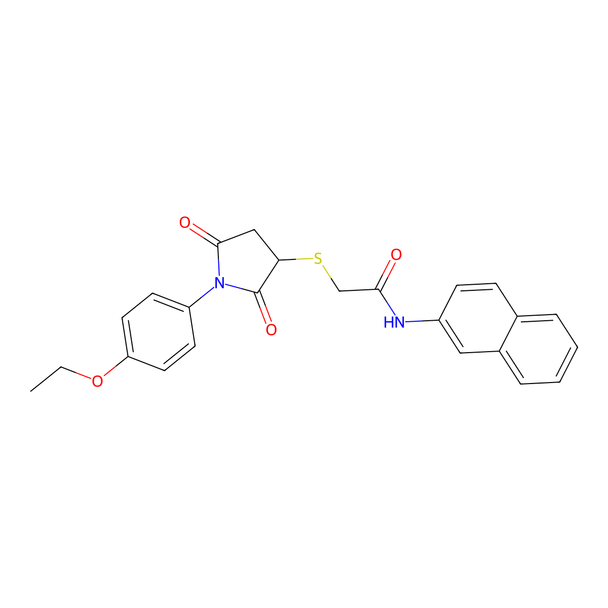 2-[1-(4-ethoxyphenyl)-2,5-dioxopyrrolidin-3-yl]sulfanyl-N-naphthalen-2-ylacetamide molecular structure, CAS 332126-03-1