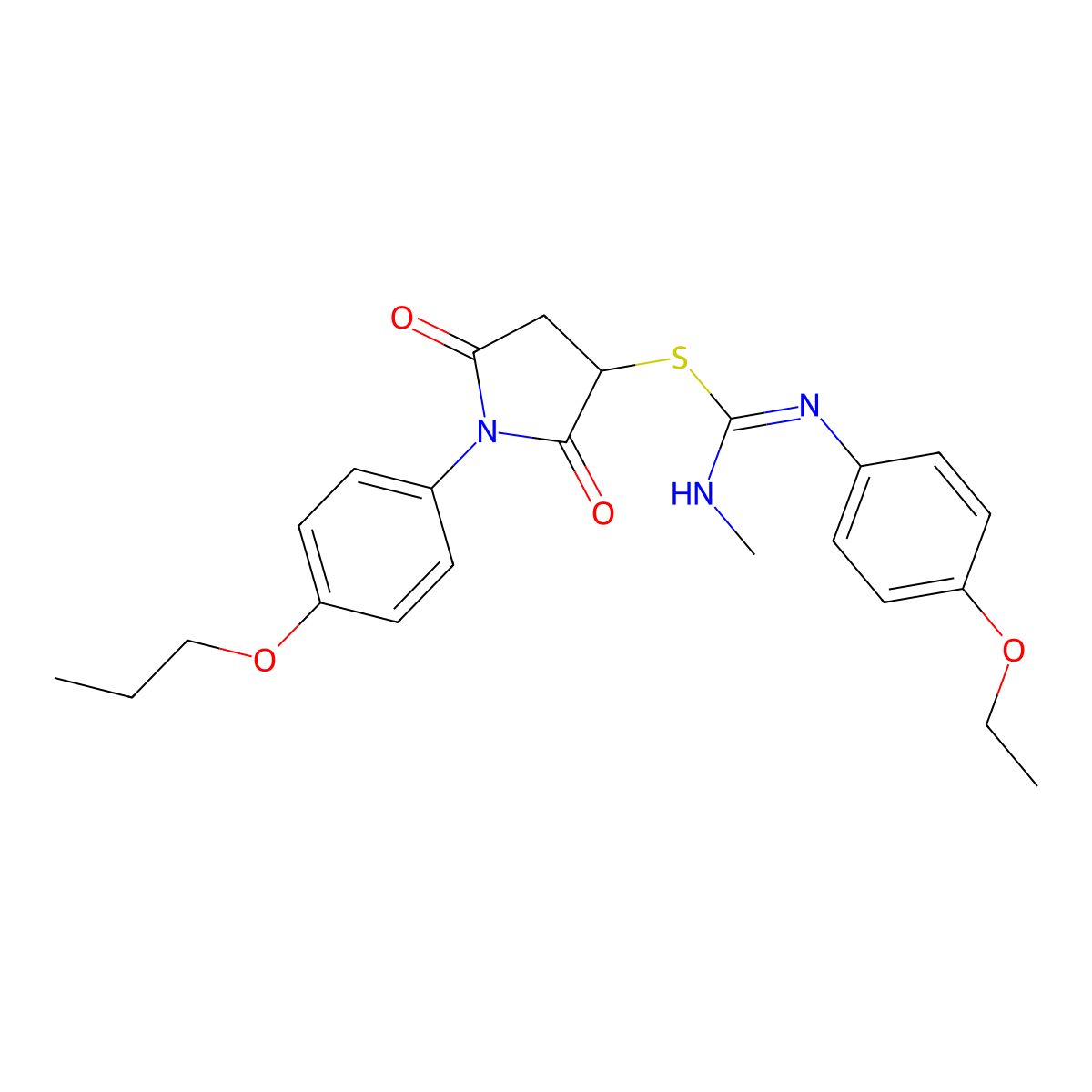 2,5-dioxo-1-(4-propoxyphenyl)-3-pyrrolidinyl N'-(4-ethoxyphenyl)-N-methylimidothiocarbamate molecular structure, CAS 332126-30-4