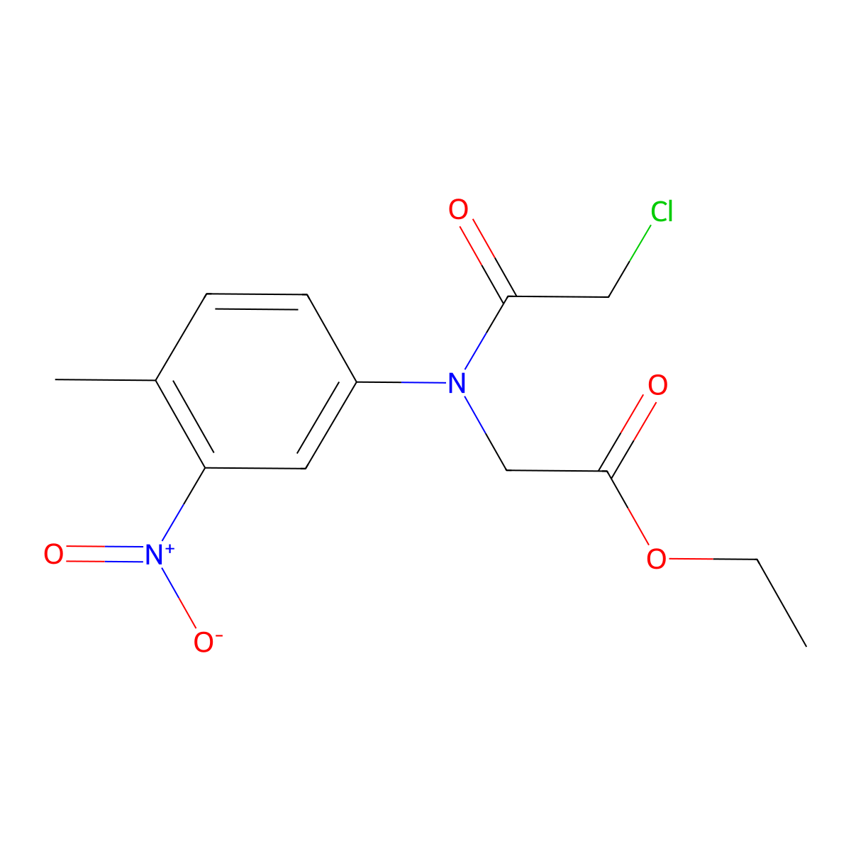 Ethyl n-(chloroacetyl)-n-(4-methyl-3-nitrophenyl)glycinate molecular structure, CAS 332126-95-1