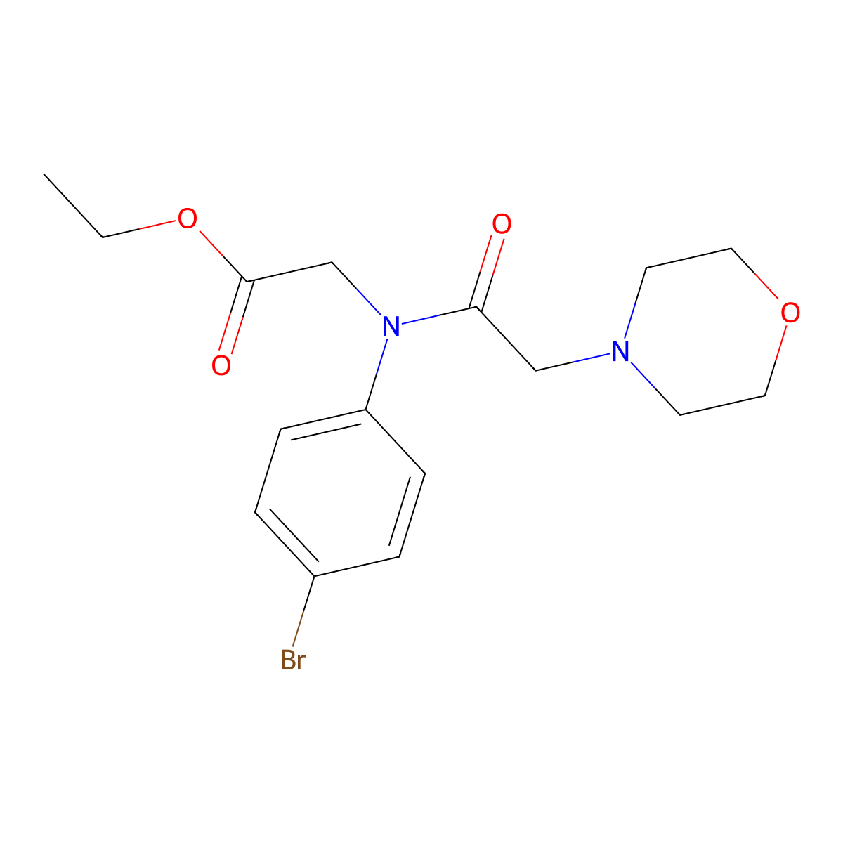 Ethyl 2-(N-(4-bromophenyl)-2-morpholinoacetamido)acetate molecular structure, CAS 332128-45-7