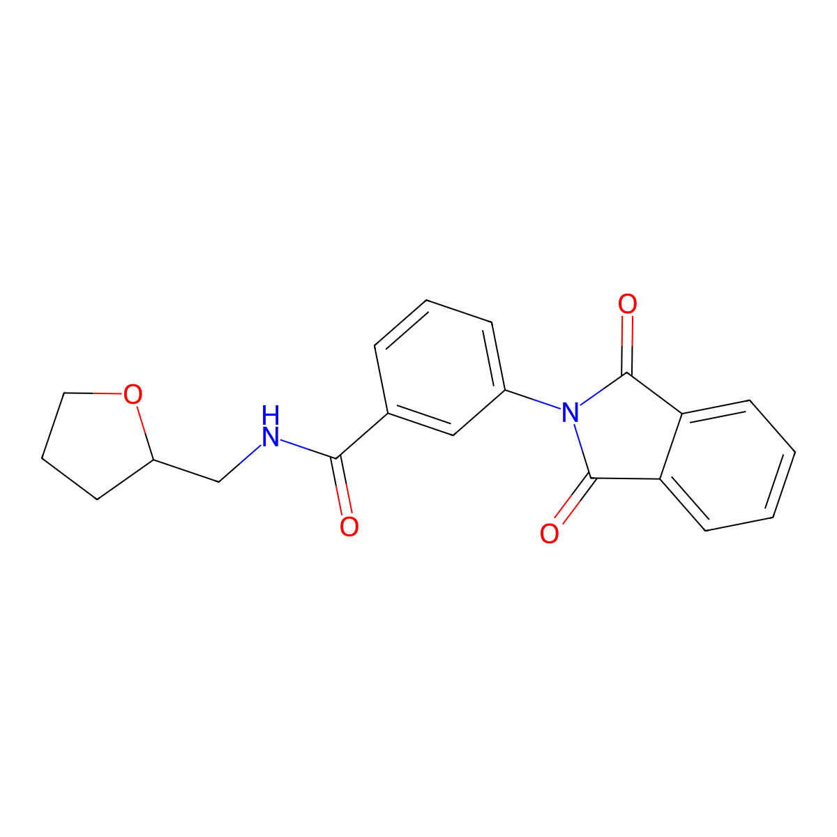 3-(1,3-dioxoisoindol-2-yl)-N-(oxolan-2-ylmethyl)benzamide molecular structure, CAS 332129-23-4