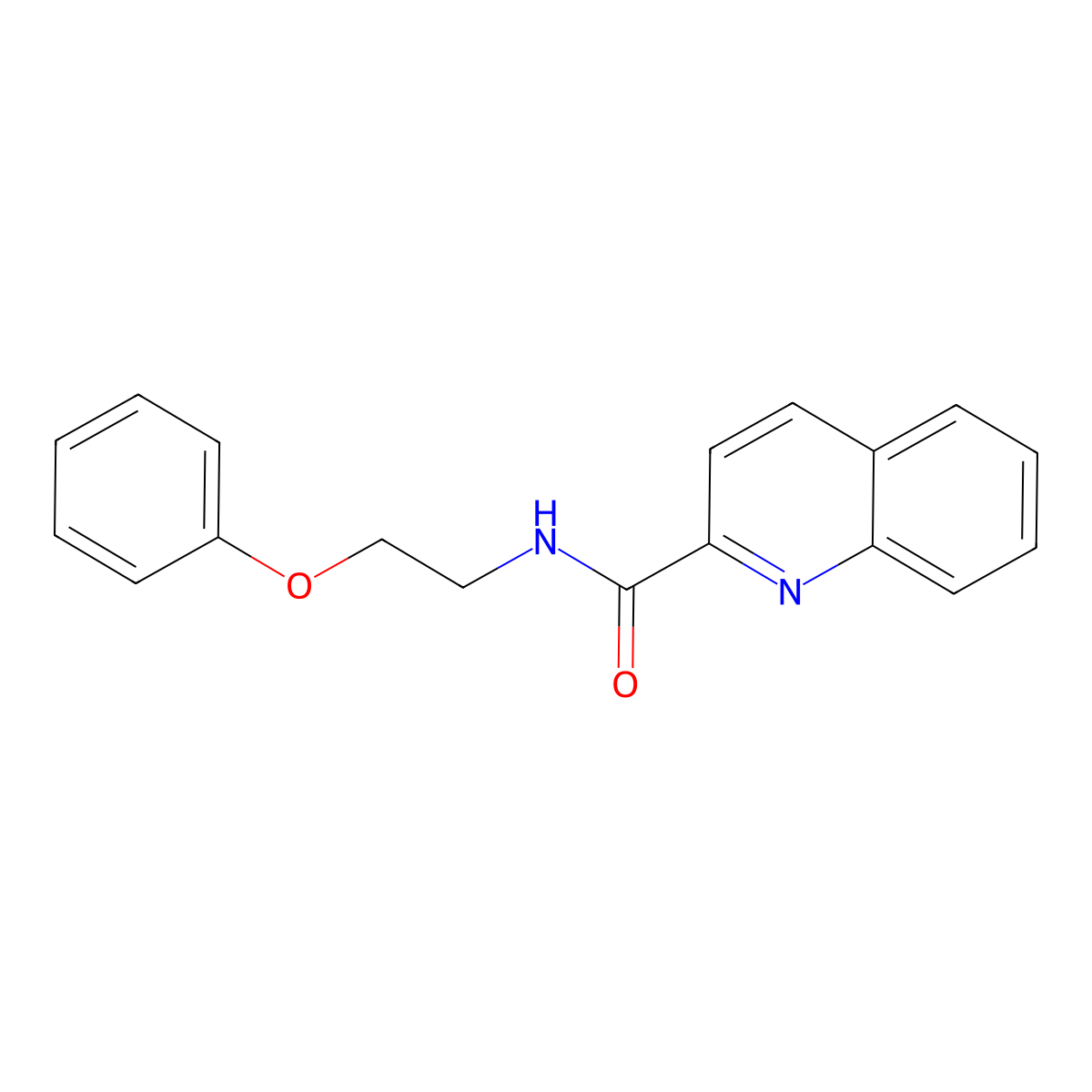 N-(2-Phenoxyethyl)-2-quinolinecarboxamide molecular structure, CAS 332129-65-4