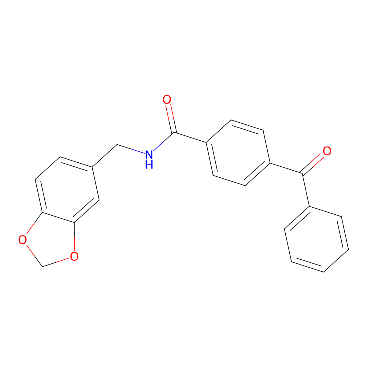 N-(1,3-benzodioxol-5-ylmethyl)-4-benzoylbenzamide molecular structure, CAS 332129-80-3
